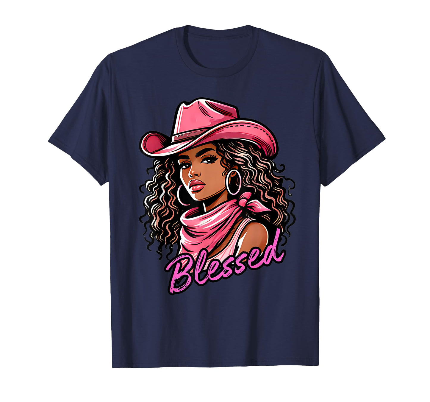 Blessed Black Cowgirl Western Swag African Christian Woman T-Shirt