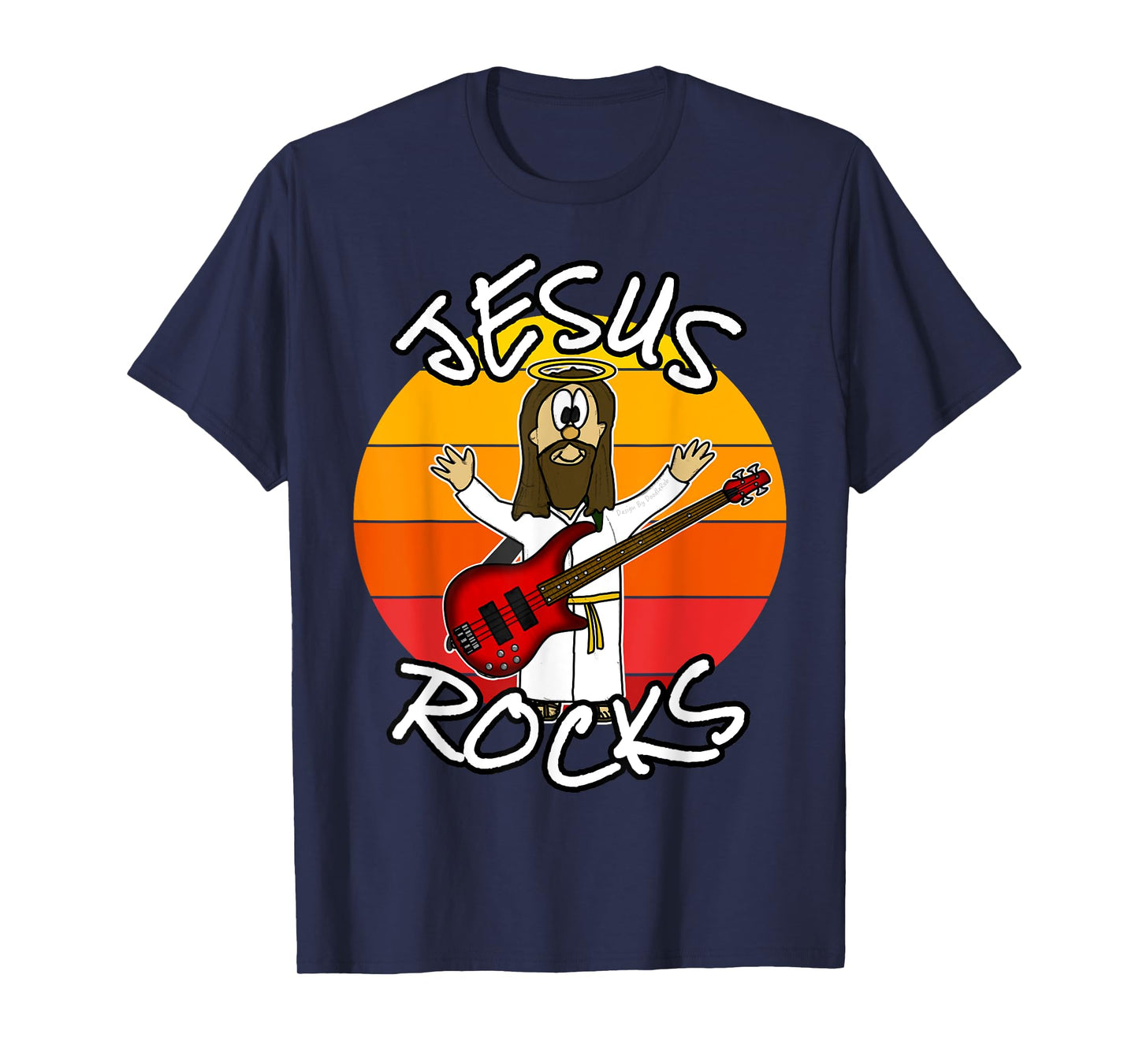 Jesus Rocks Bass Guitar, Church Bassist, Worship Musician T-Shirt