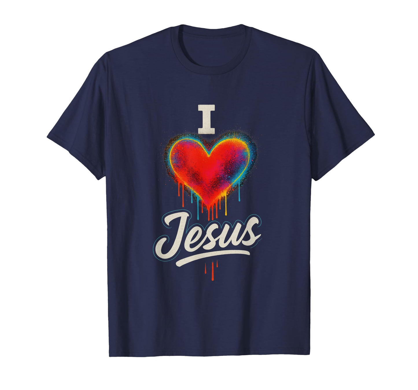 Graffiti Heart I Love Jesus Urban Christian Art T-Shirt