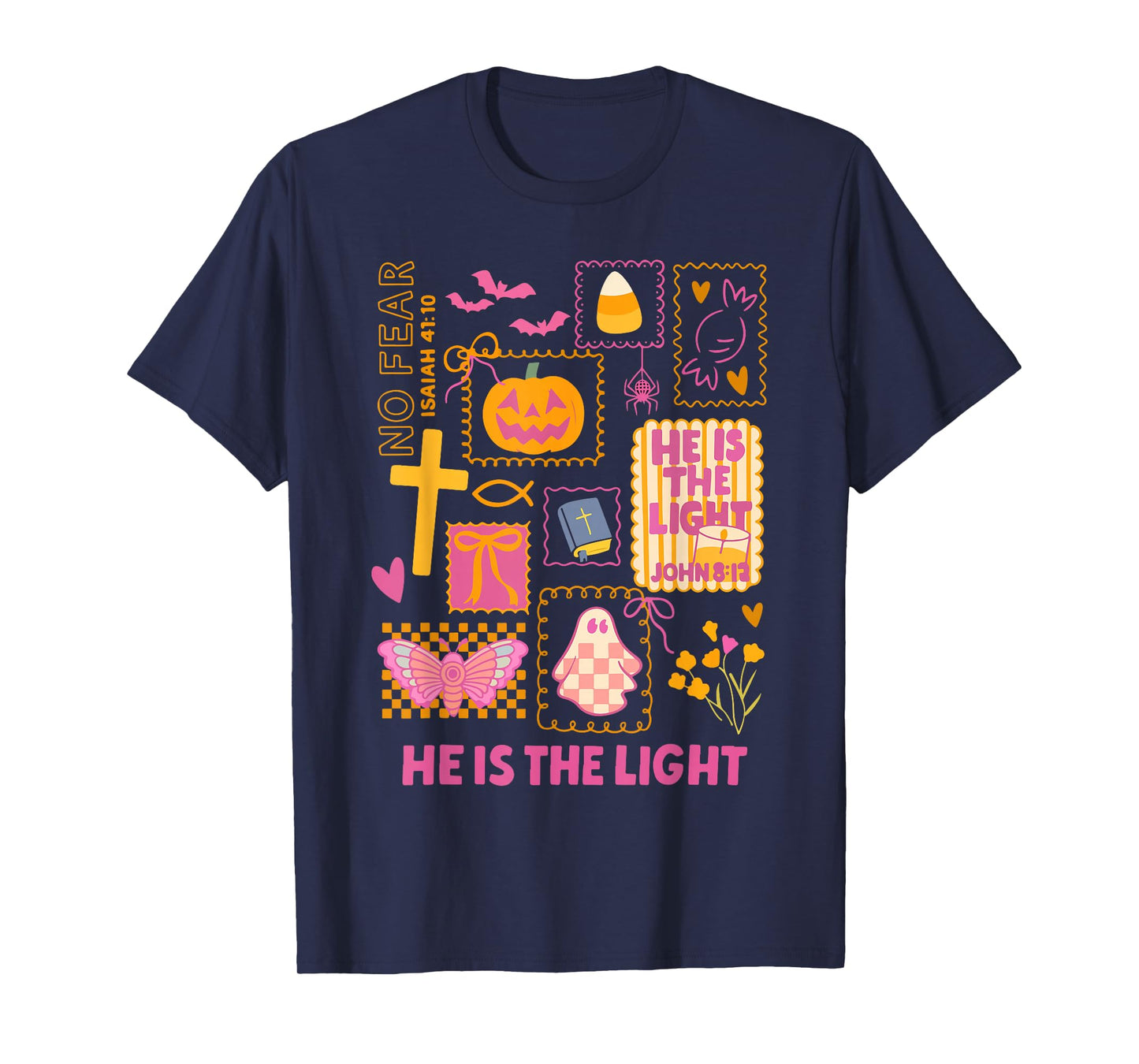 Shine with The Light of Jesus Christian Halloween Pumpkin T-Shirt