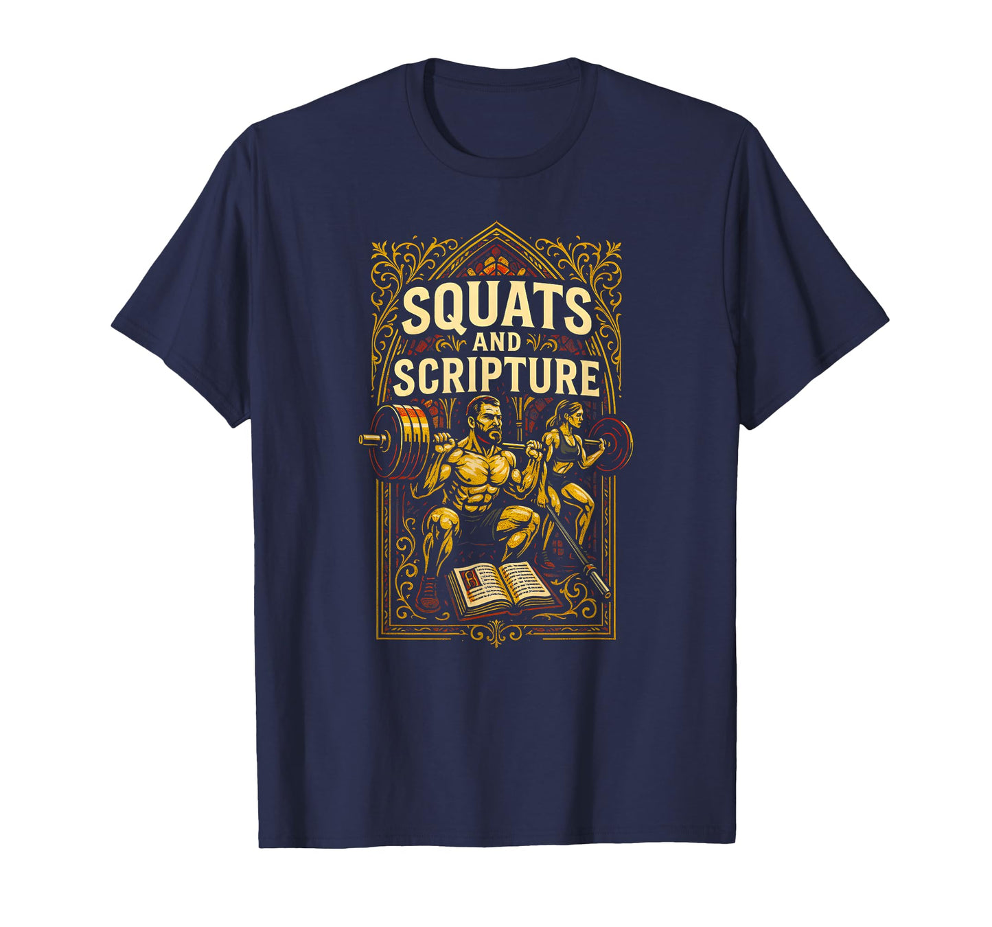 Faith Fitness Squats and Scripture Cool Womens Christian T-Shirt