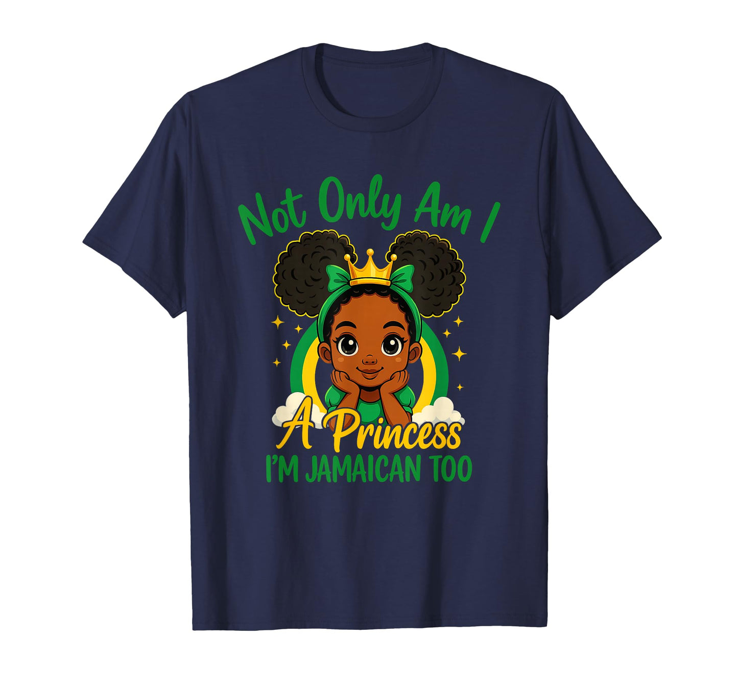 Not Only Am I A Princess I'm Jamaican Too Afro Kids Pride T-Shirt
