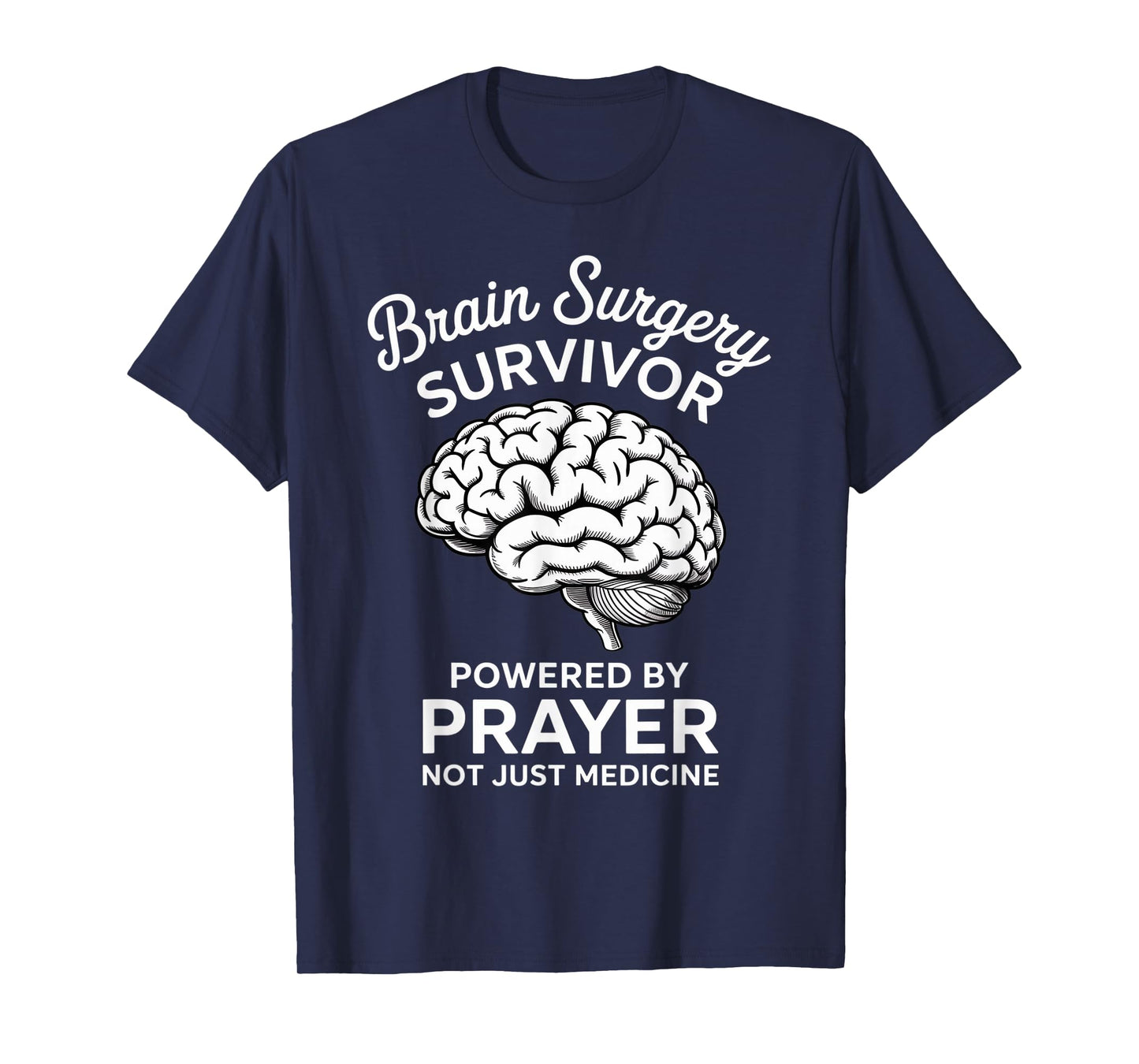 Powered by Prayer Brain Tumor Cancer God Jesus Brain Surgery T-Shirt