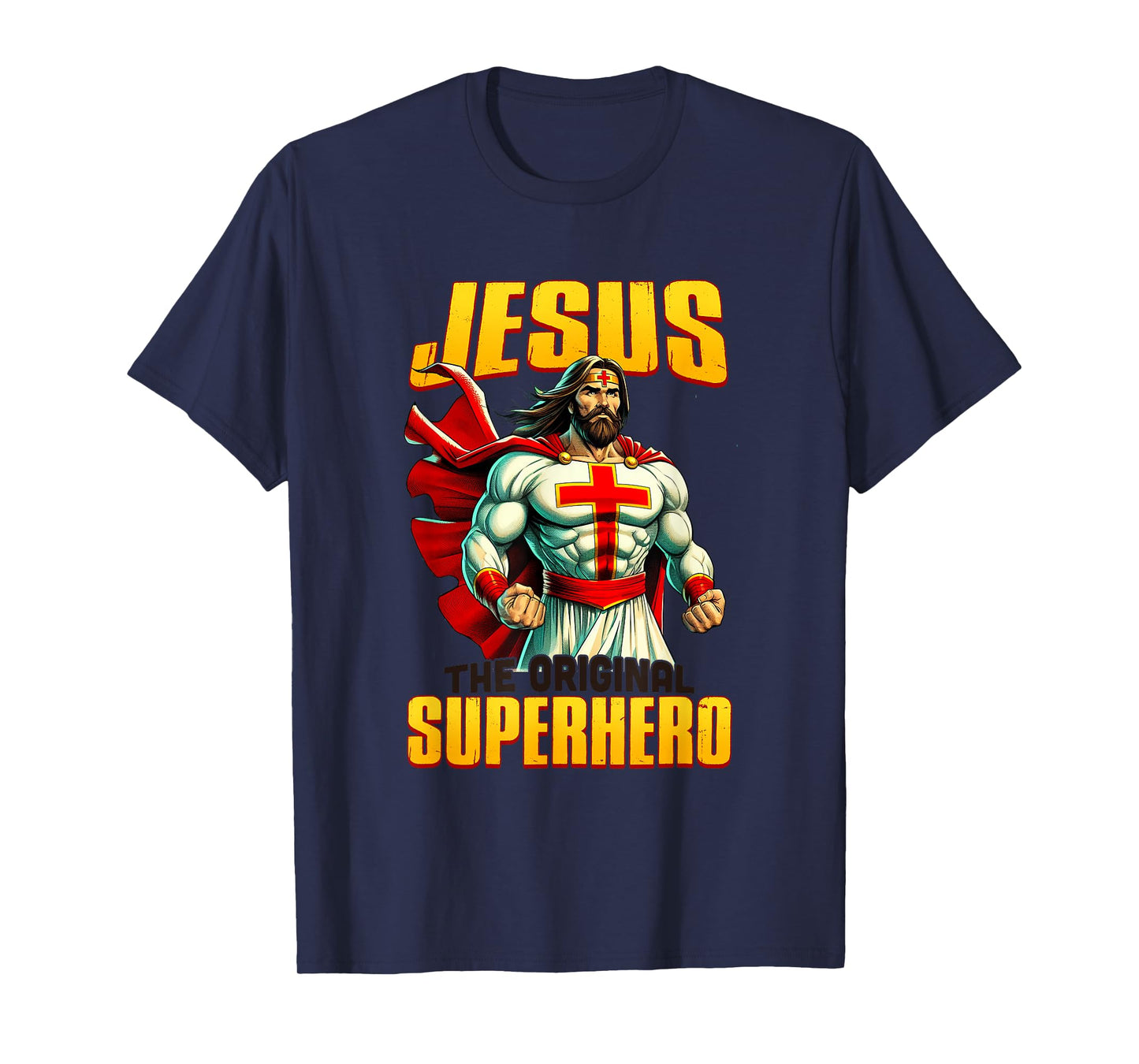 Jesus Original Superhero Comic Style Funny Christian Comic T-Shirt