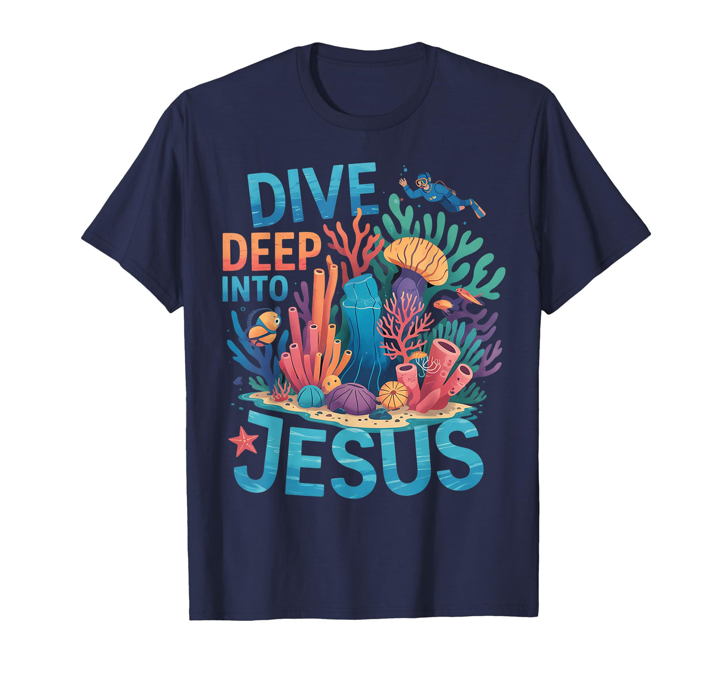 Dive Deep Into Jesus VBS 2025 Scuba Diving Underwater T-Shirt