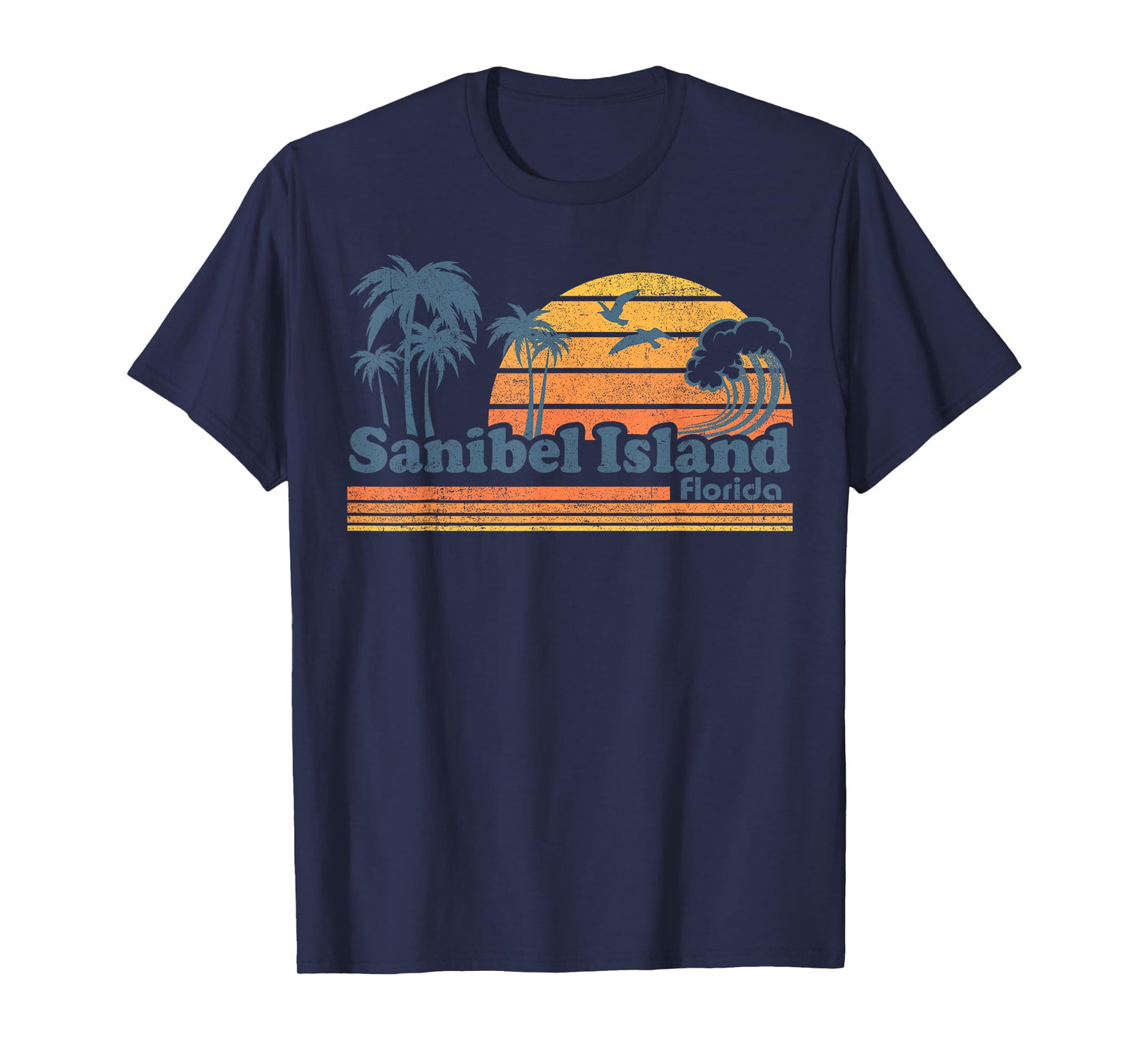 Sanibel Island Beach Florida Vintage Spring Break 70s Retro T-Shirt for Men Women Girls Kids
