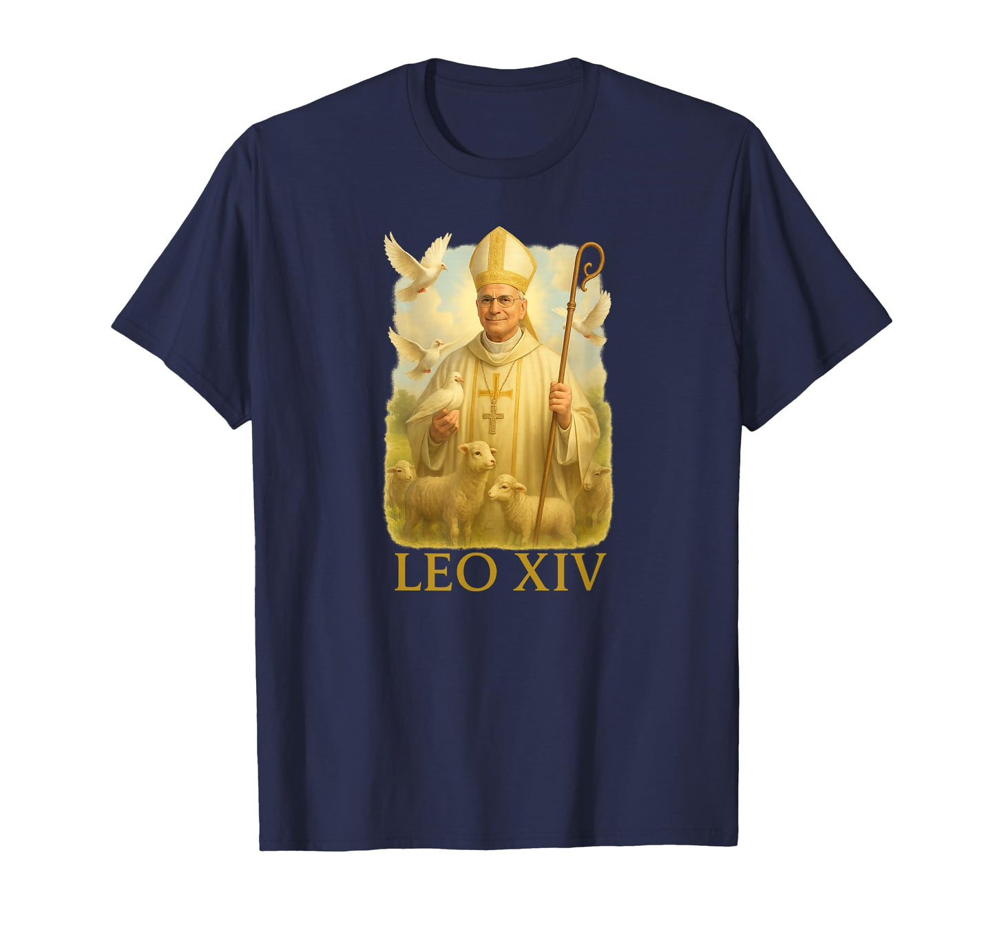 Pope Leo XIV / Doves - Christian Catholic Faith Inspired T-Shirt