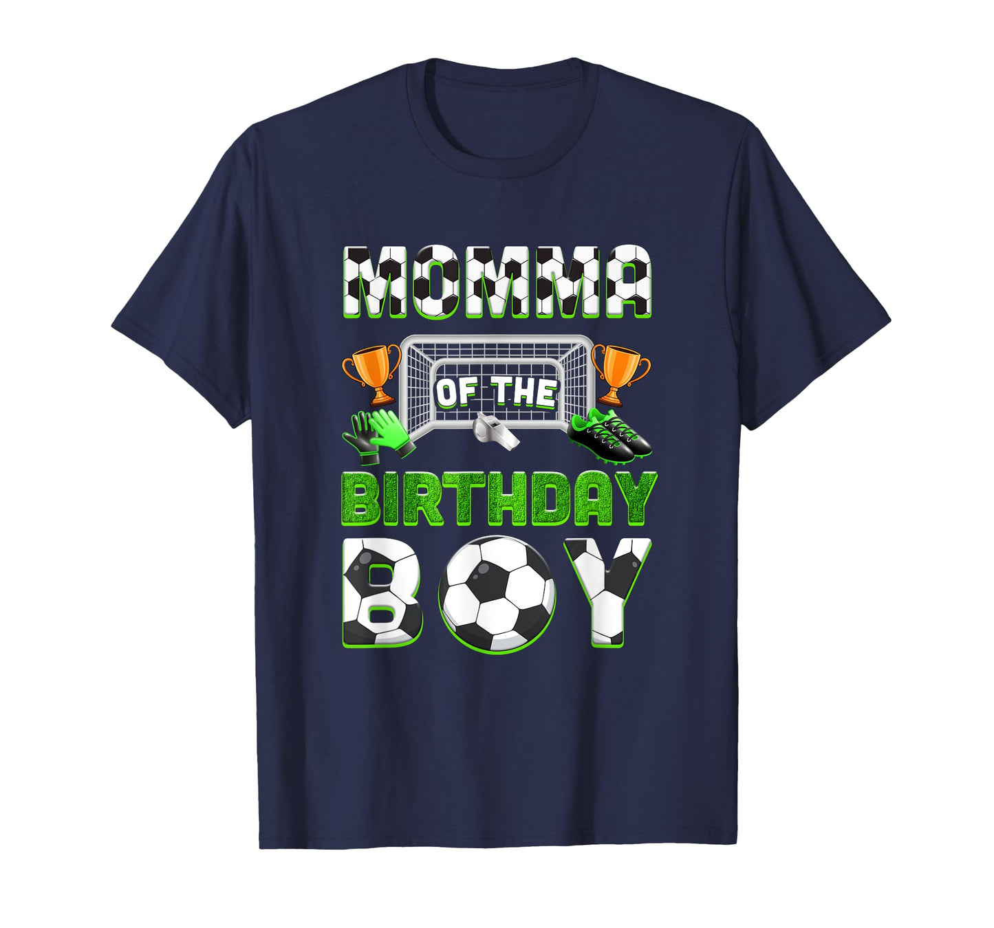 Momma Of The Birthday Boy Soccer Family Matching Party T-Shirt