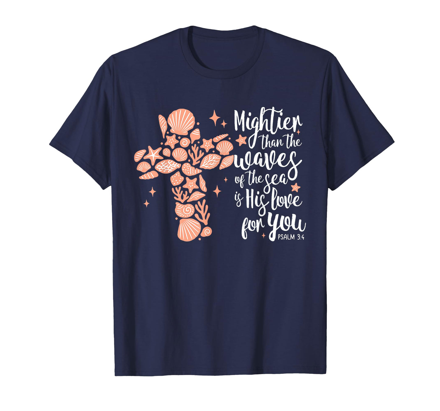 Mightier Than Waves Christian Bible Verse Tee T-Shirt