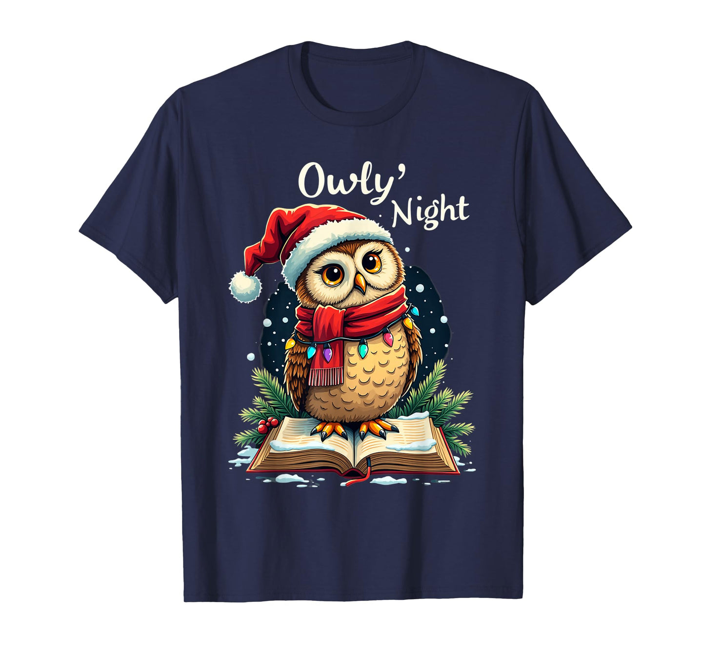 Owly Night Christmas Owl Snowflakes Bible Christian Religion T-Shirt