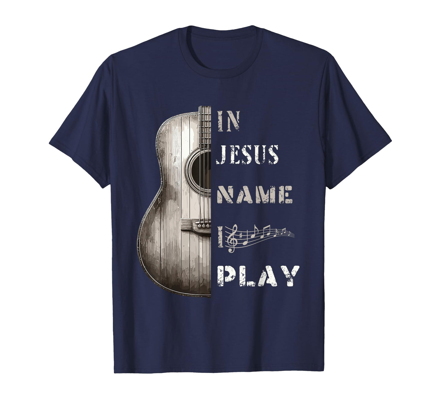 In Jesus Name I Play Guitar T-shirt Guitar Lover Gift Tee T-Shirt