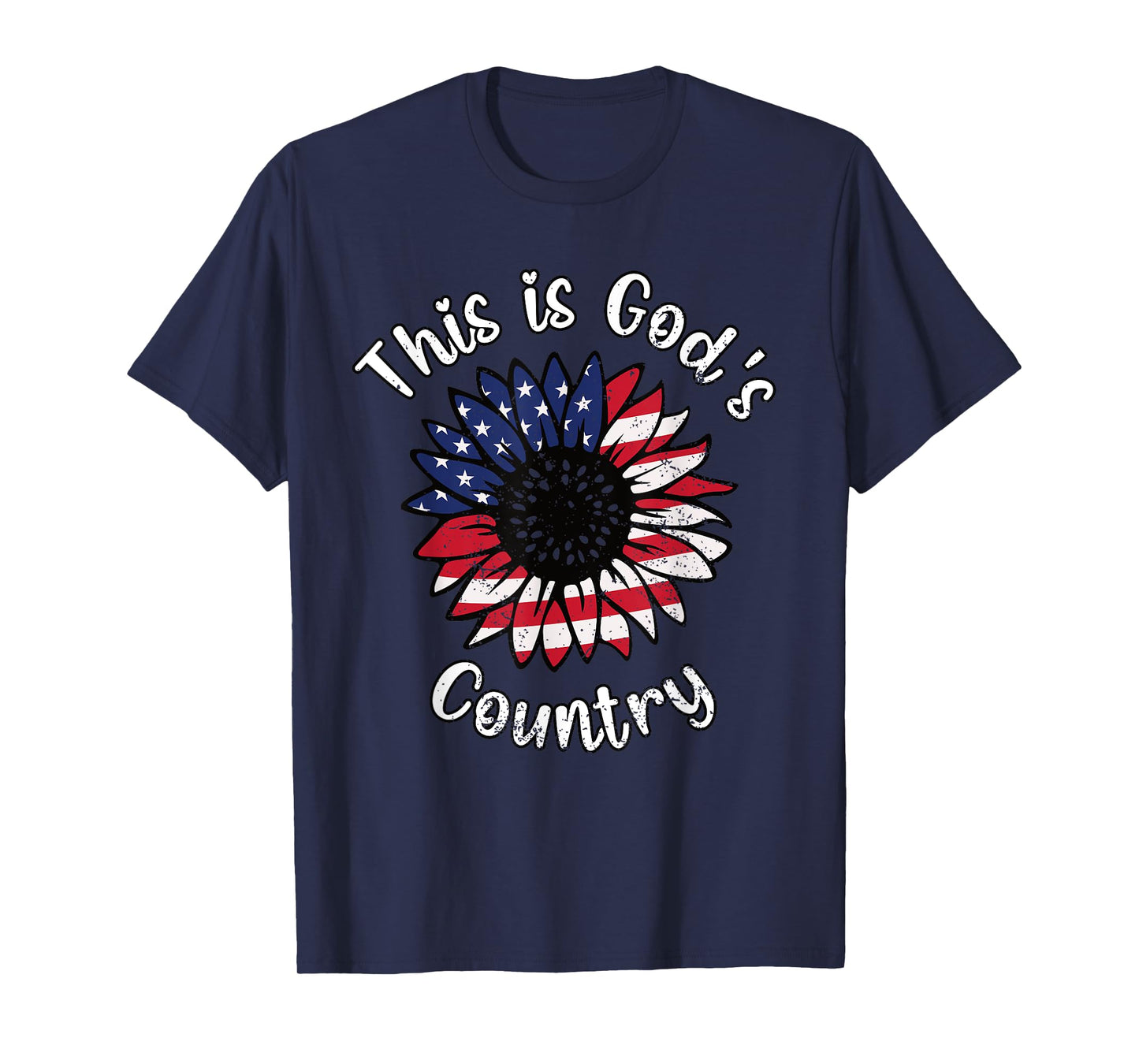This Is God's USA Country Patriotic Christian Love Sunflower Women Girls Kids Men T-Shirt