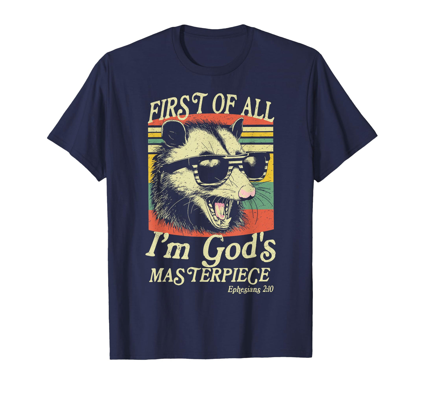 First of All I’m God’s Masterpiece Raccoon Retro Verse T-Shirt