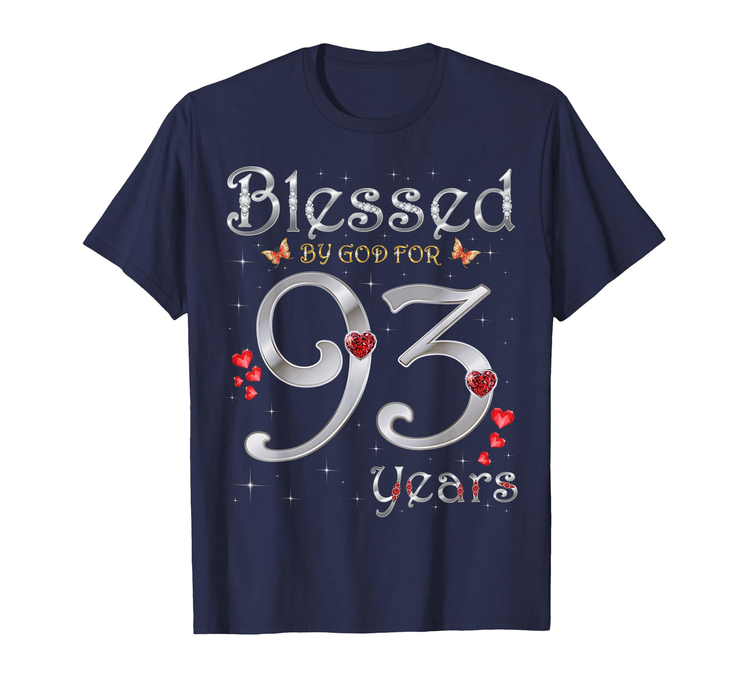 Blessed By God For 93 Years Old 93rd Birthday Party Queen T-Shirt