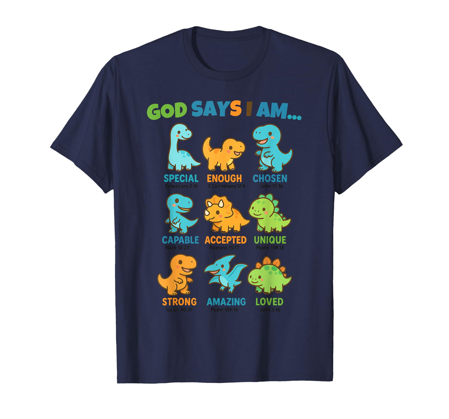 God Says I Am Dinosaur Lover Kids Boys Christian T-Shirt