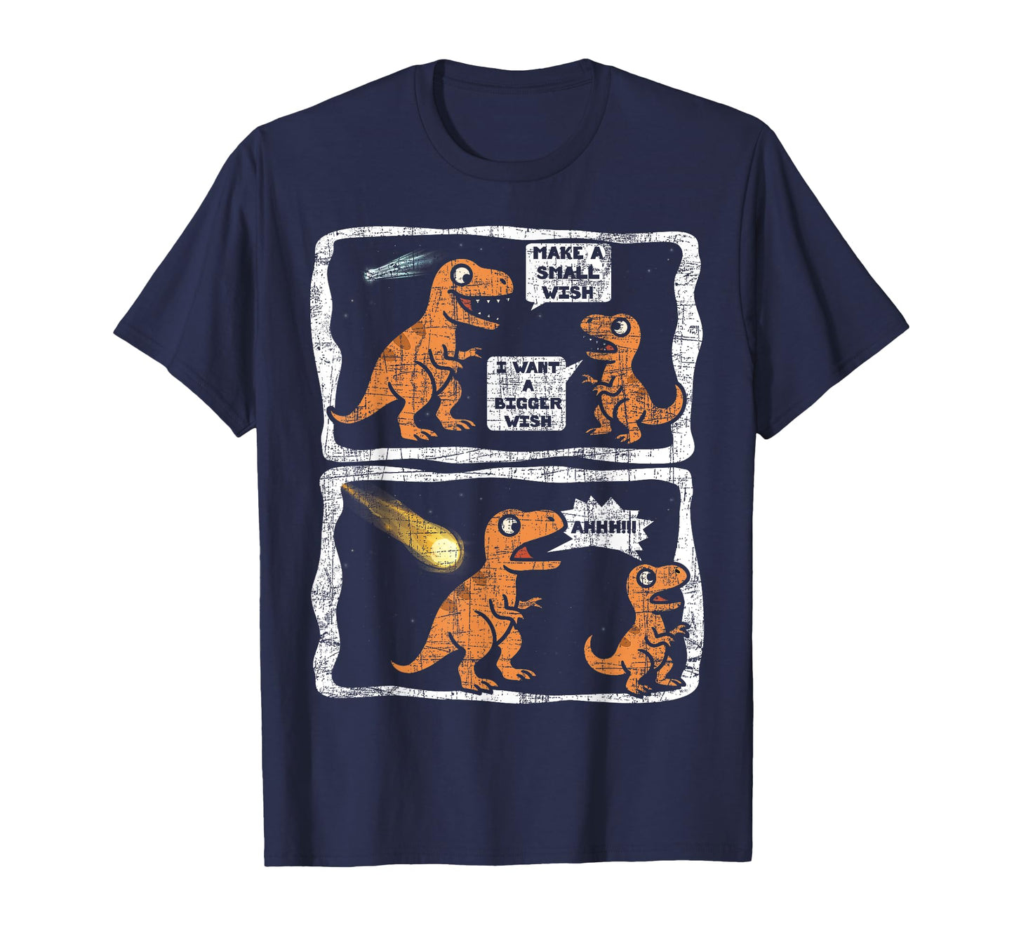 Make a Small Wish Dinosaur Dad and Son Funny Dinosaur T-Shirt