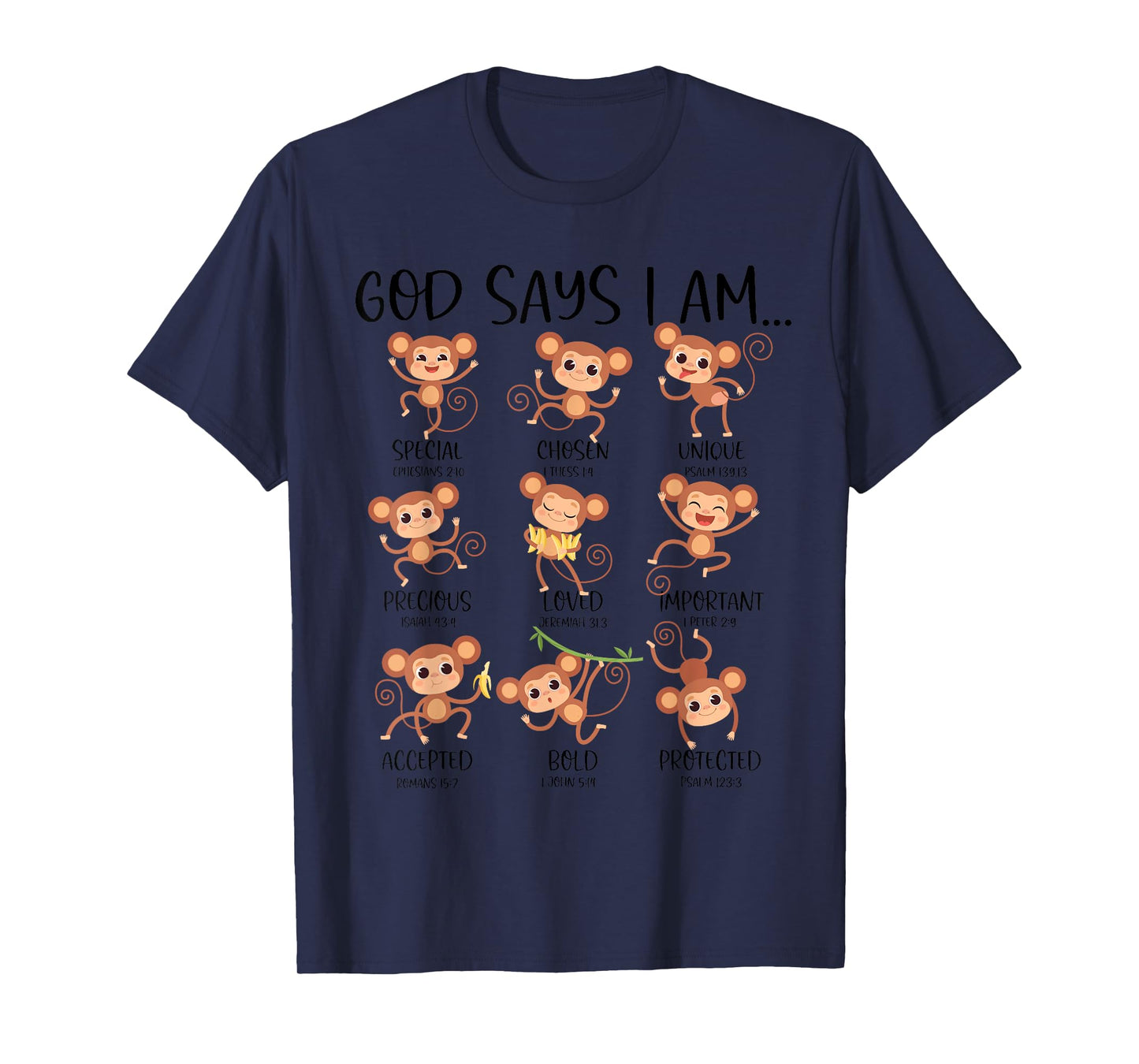 God Say I Am Love Monkeys Cute Bible Quotes Cute Monkey Love T-Shirt