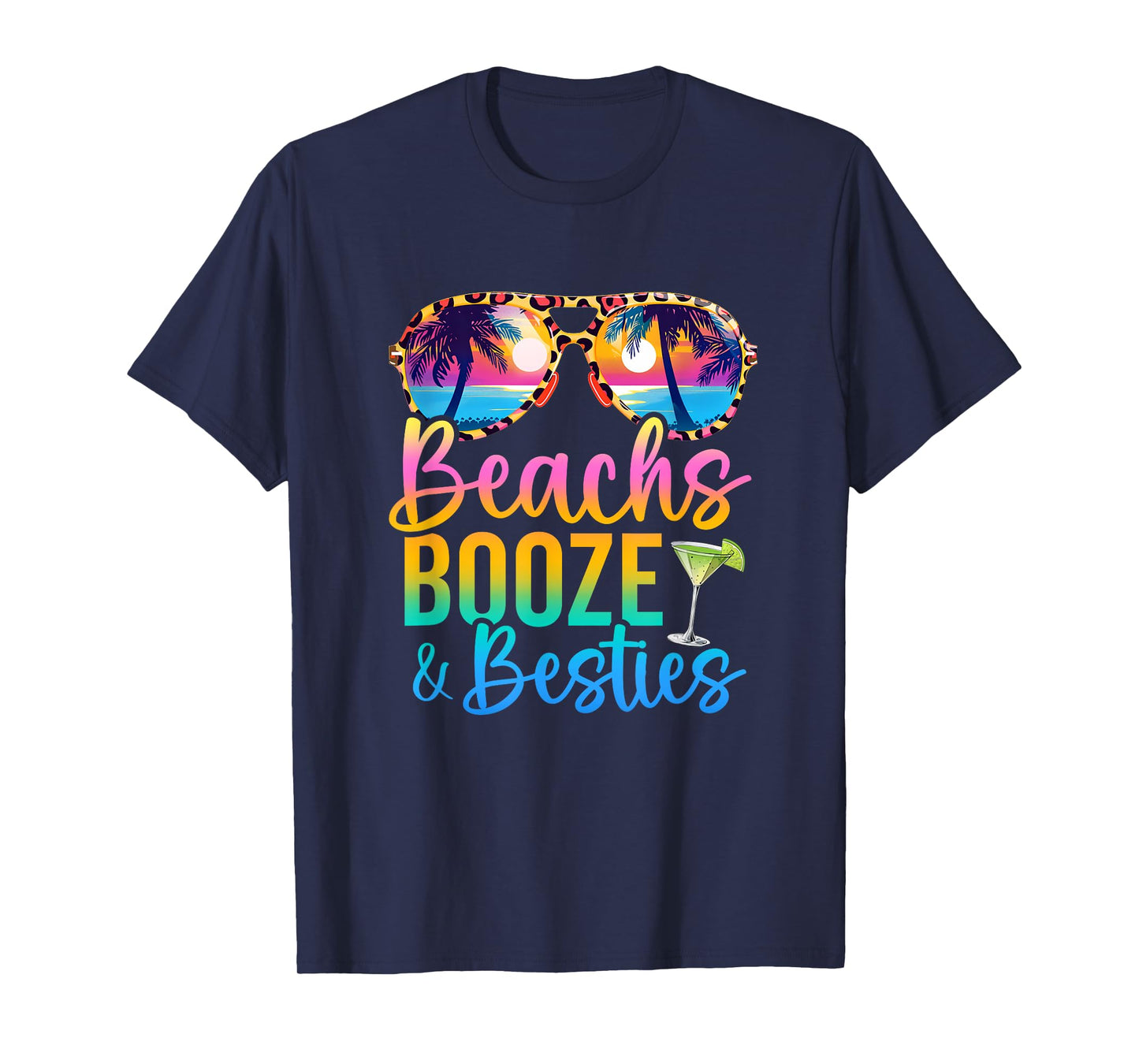 Girls Trip 2025 Funny Matching Beaches Booze Besties T-Shirt