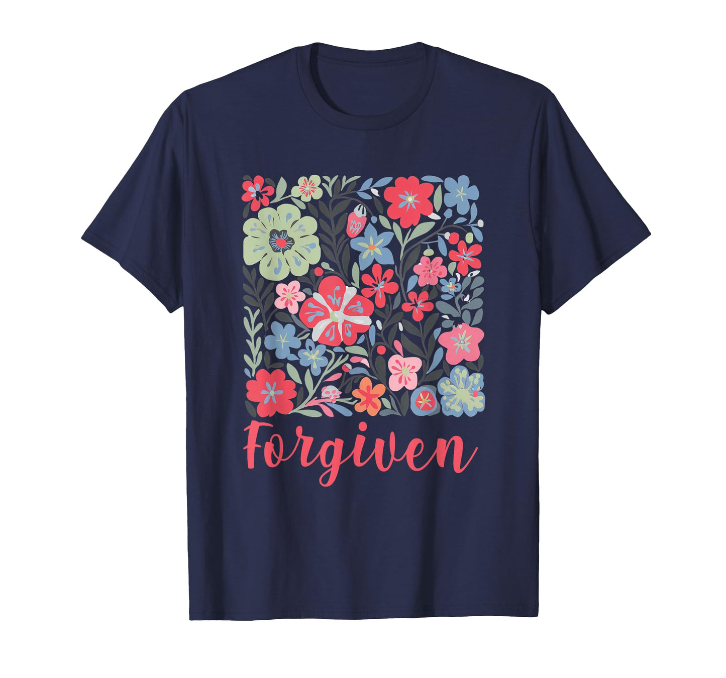 Forgiven Boho Floral Christian Inspirational Religious T-Shirt
