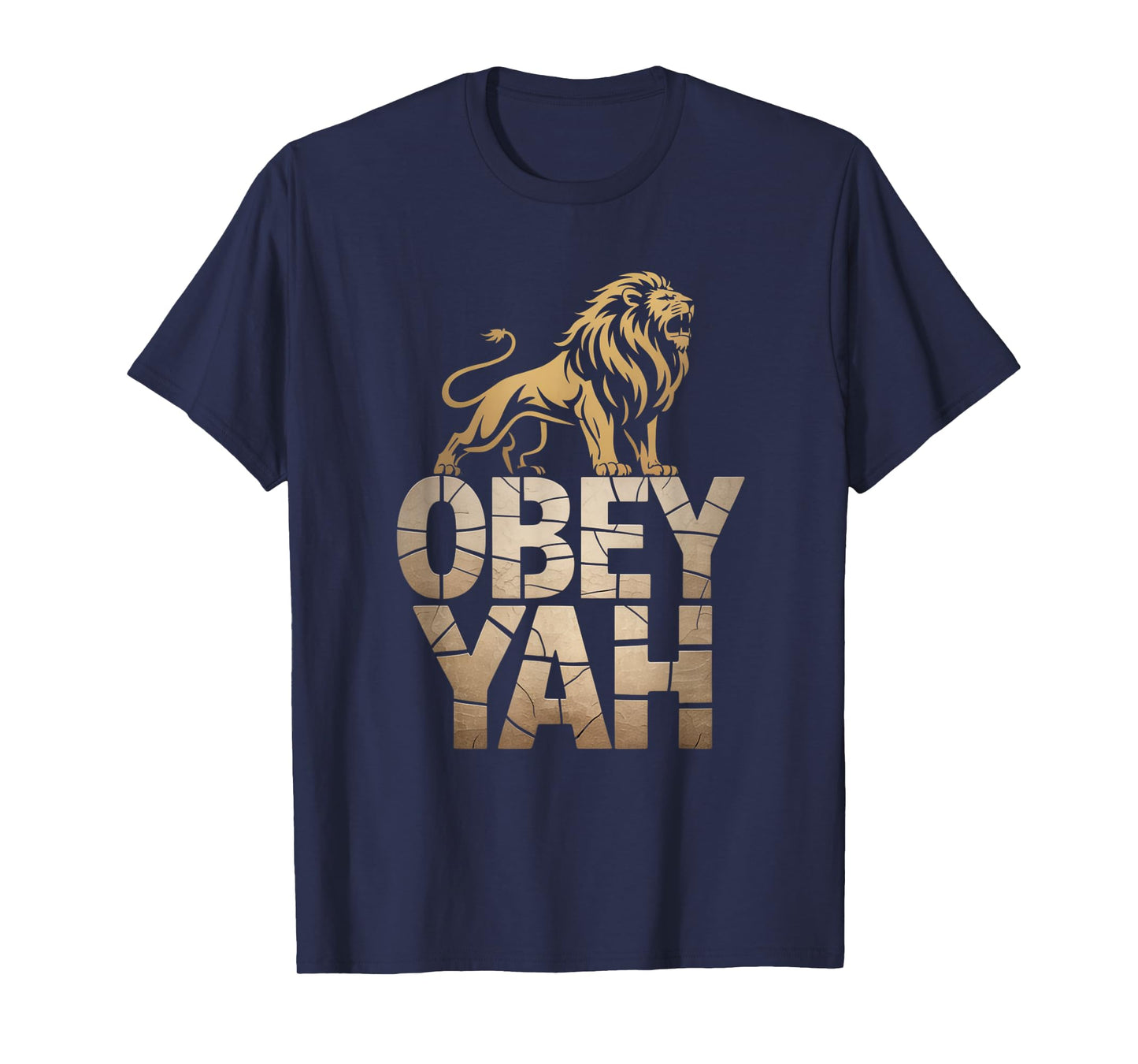 Obey YAH Bold Hebrew Lion Statement T-Shirt