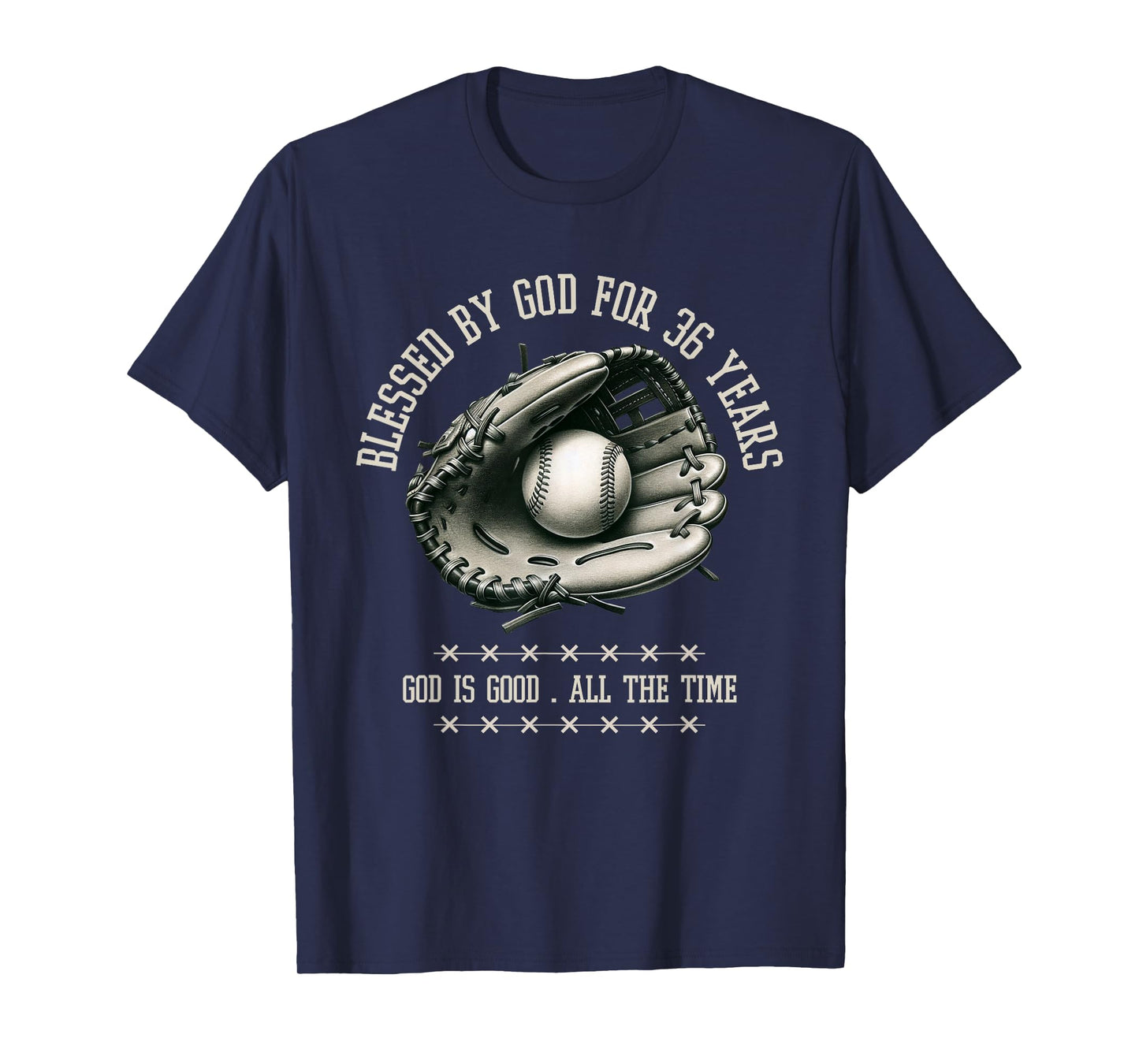 Blessed by God for 36 Years Old Baseball 36th Birthday Gifts T-Shirt