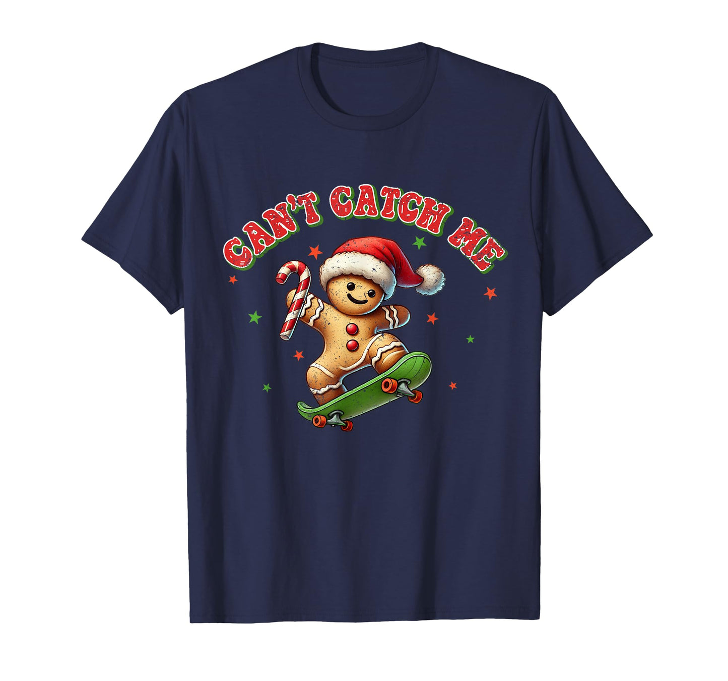 Can't Catch Me Retro Christmas Gingerbread Boy Xmas Kids T-Shirt