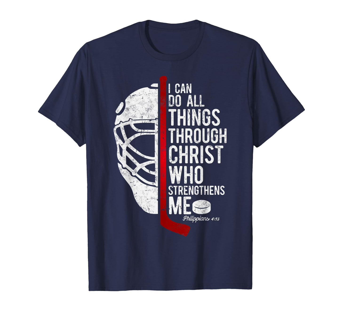 Christian Hockey Bible Verse Philippians Religious Hockey T-Shirt
