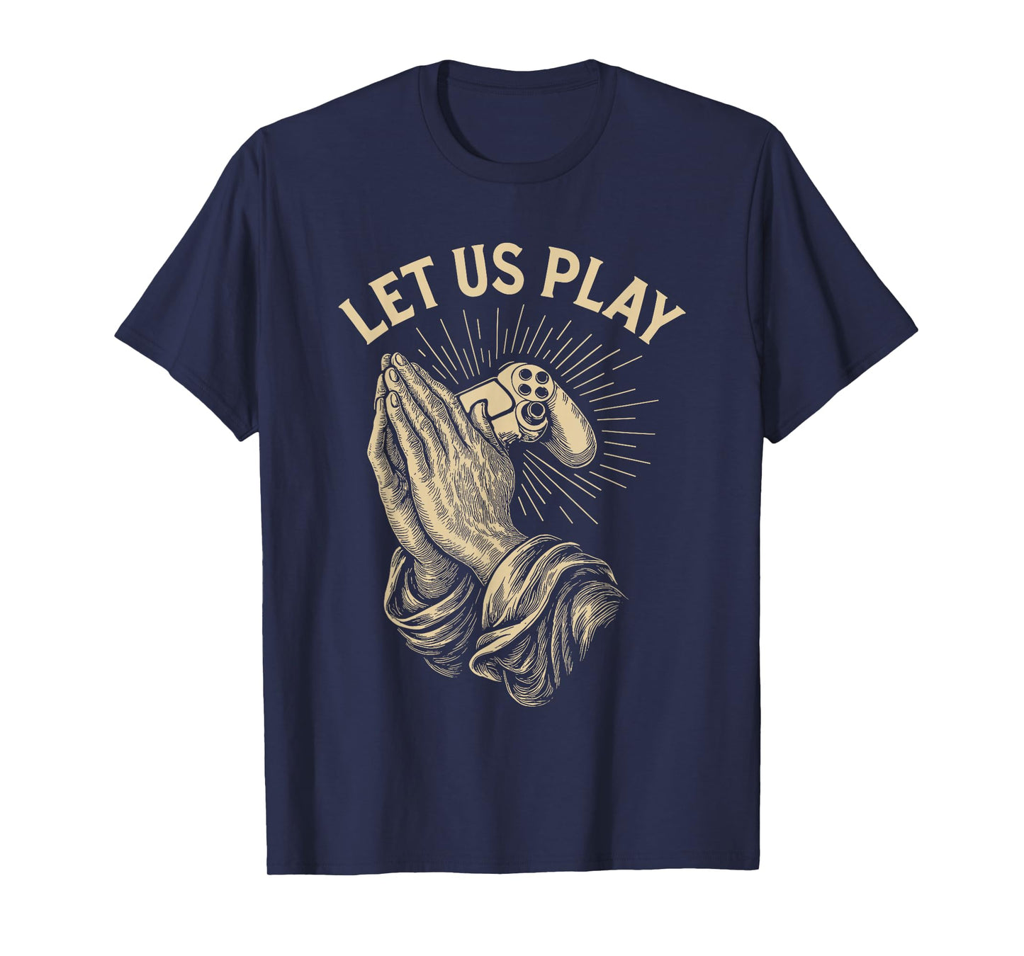 Funny Gamer Prayer Pun Video Game Controller Retro Gaming T-Shirt