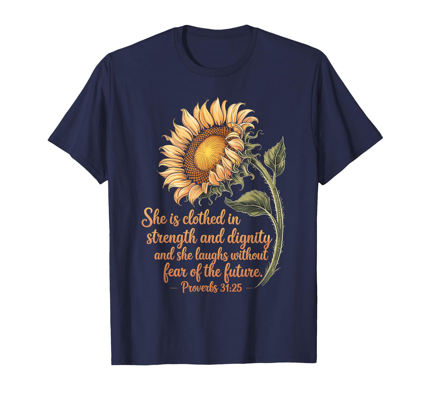 Christian Faith Love Sunflower Scripture Religious T-Shirt