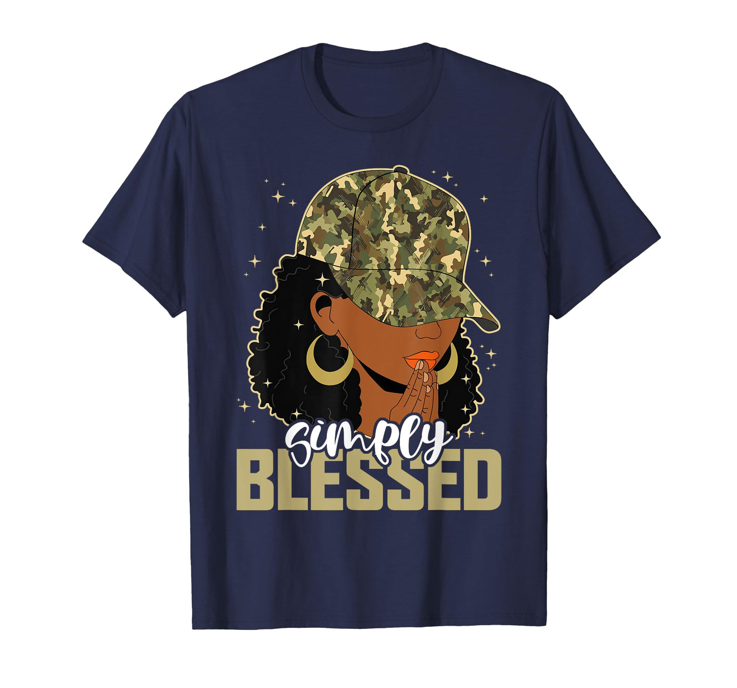 Blessed Black Woman Praying Afro African American Christian T-Shirt