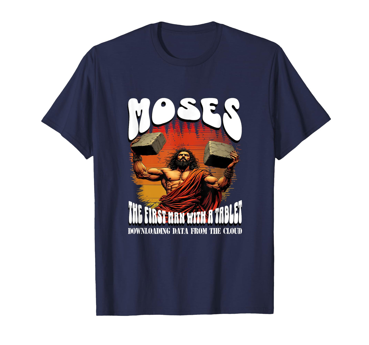 Funny Jewish Passover Moses Tablet Data Cloud Computing T-Shirt