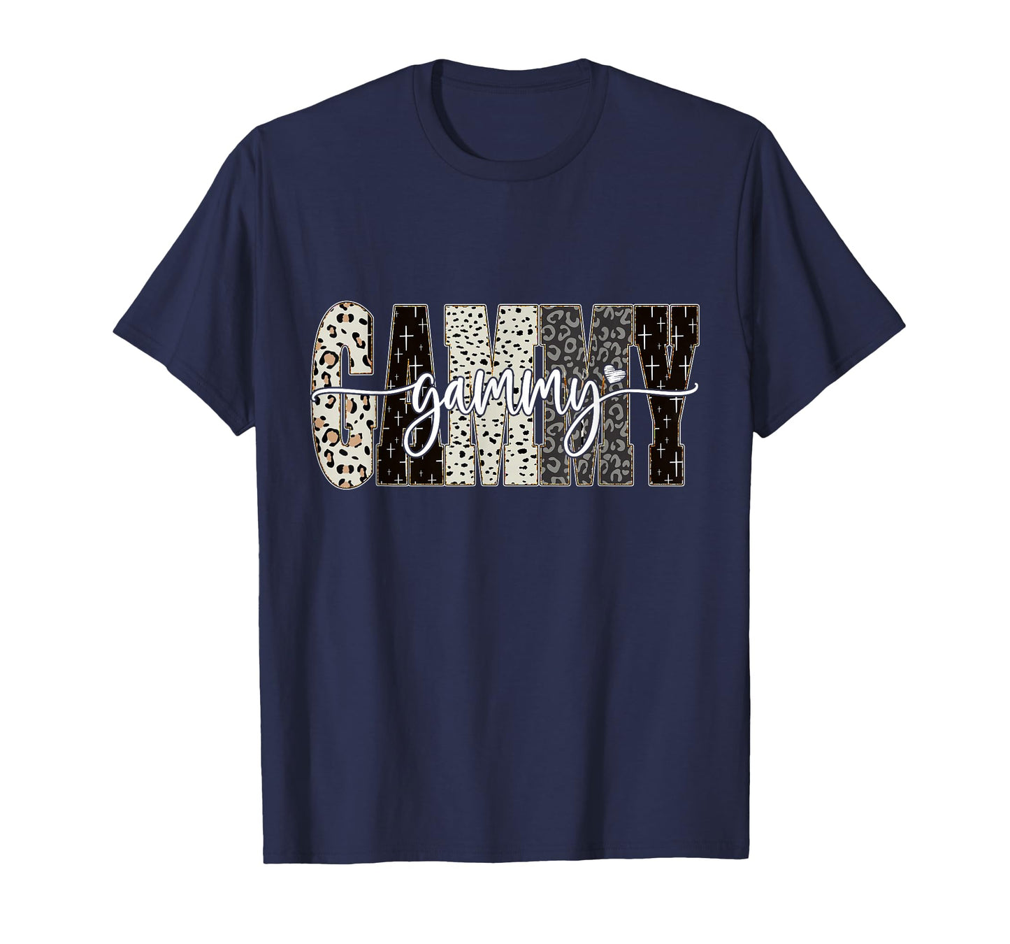 Gammy Bible Leopard Cross Faith and Love Christian Women T-Shirt