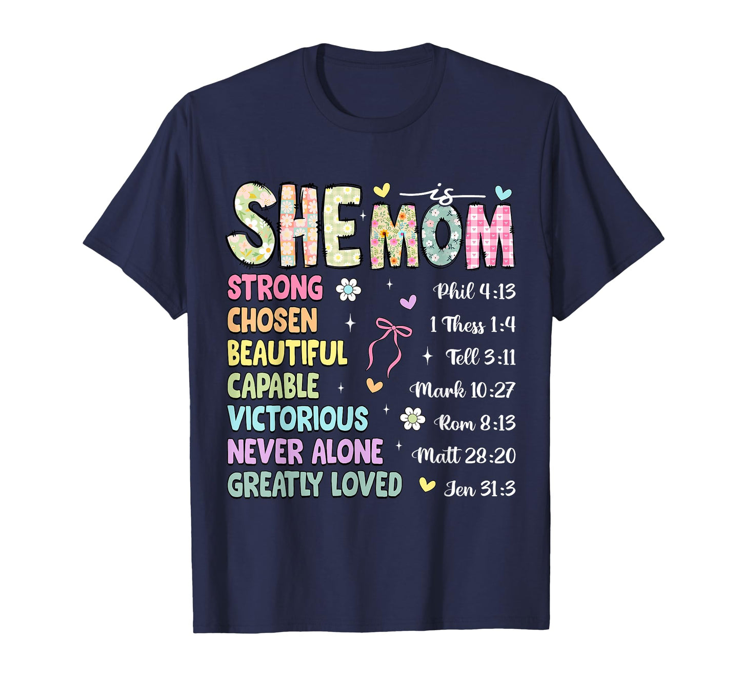 She Is Mom Christian Mother's Day Jesus Mama Religious Women T-Shirt