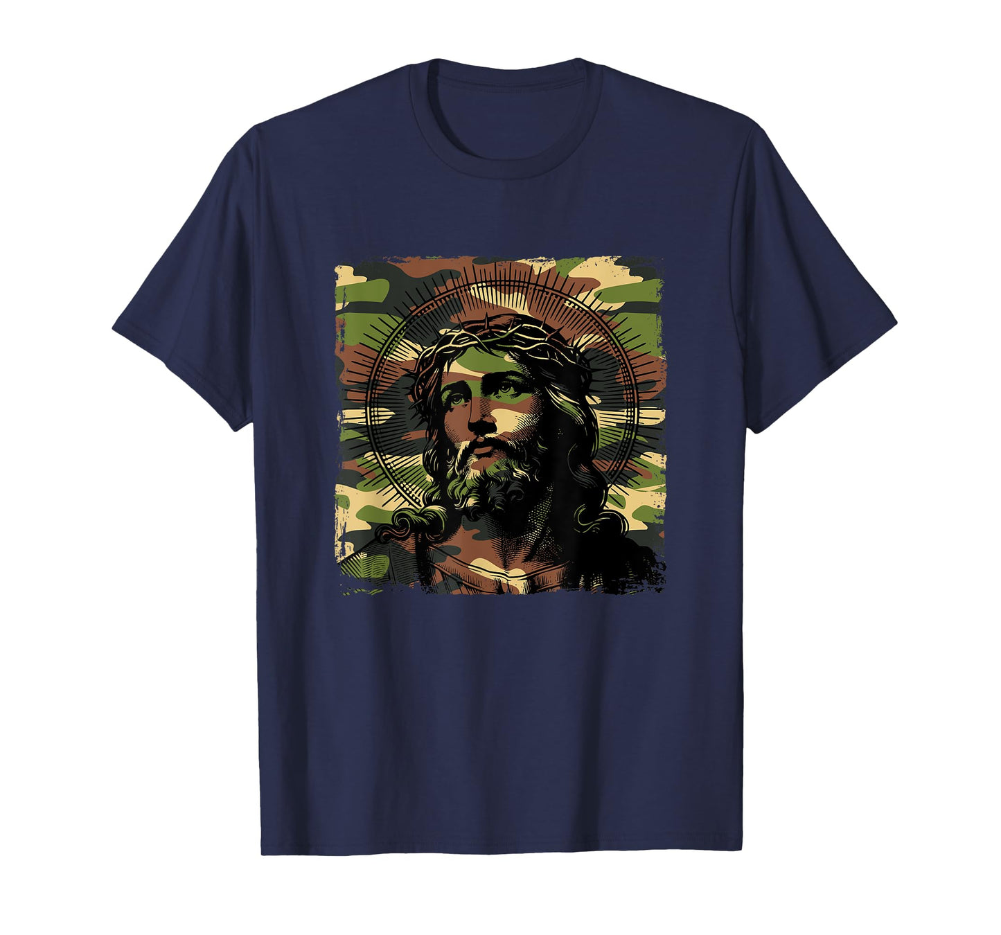 Jesus Camo Camouflage Christian Bible Faith Hunting Church T-Shirt