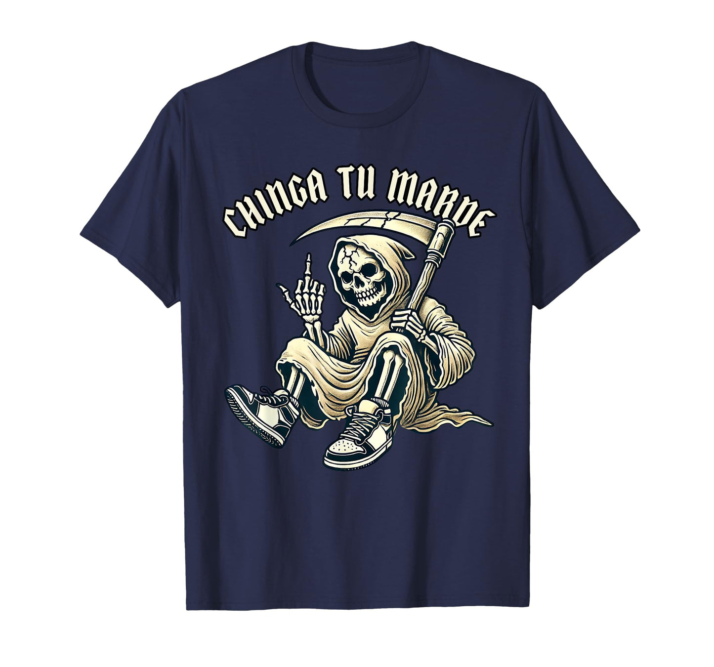 Funny cholo Latino Mexican Chinga Tu Madre Skelton T-Shirt