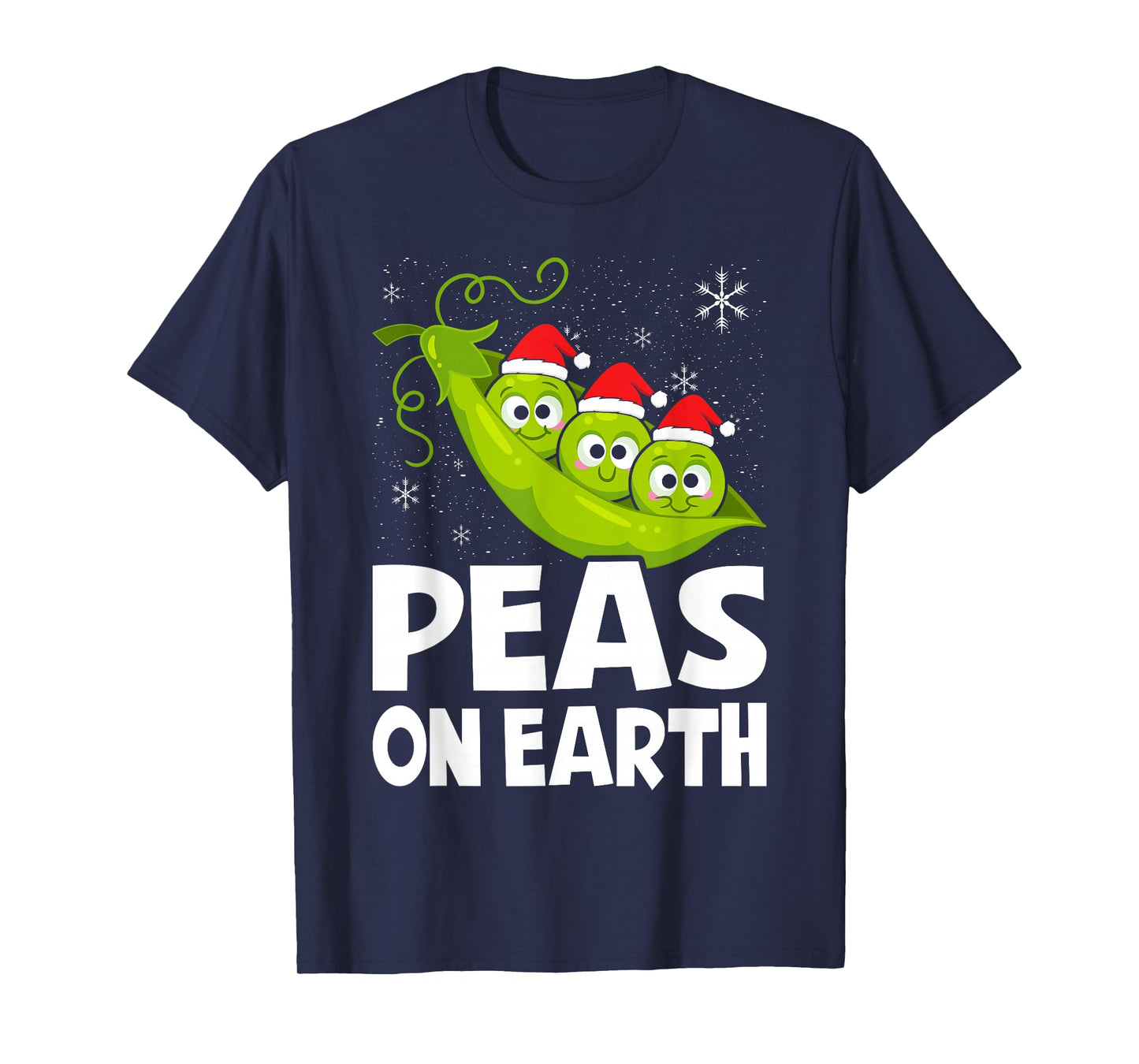Christmas Pun Lover Peas on Earth World Peace Vegan T-Shirt