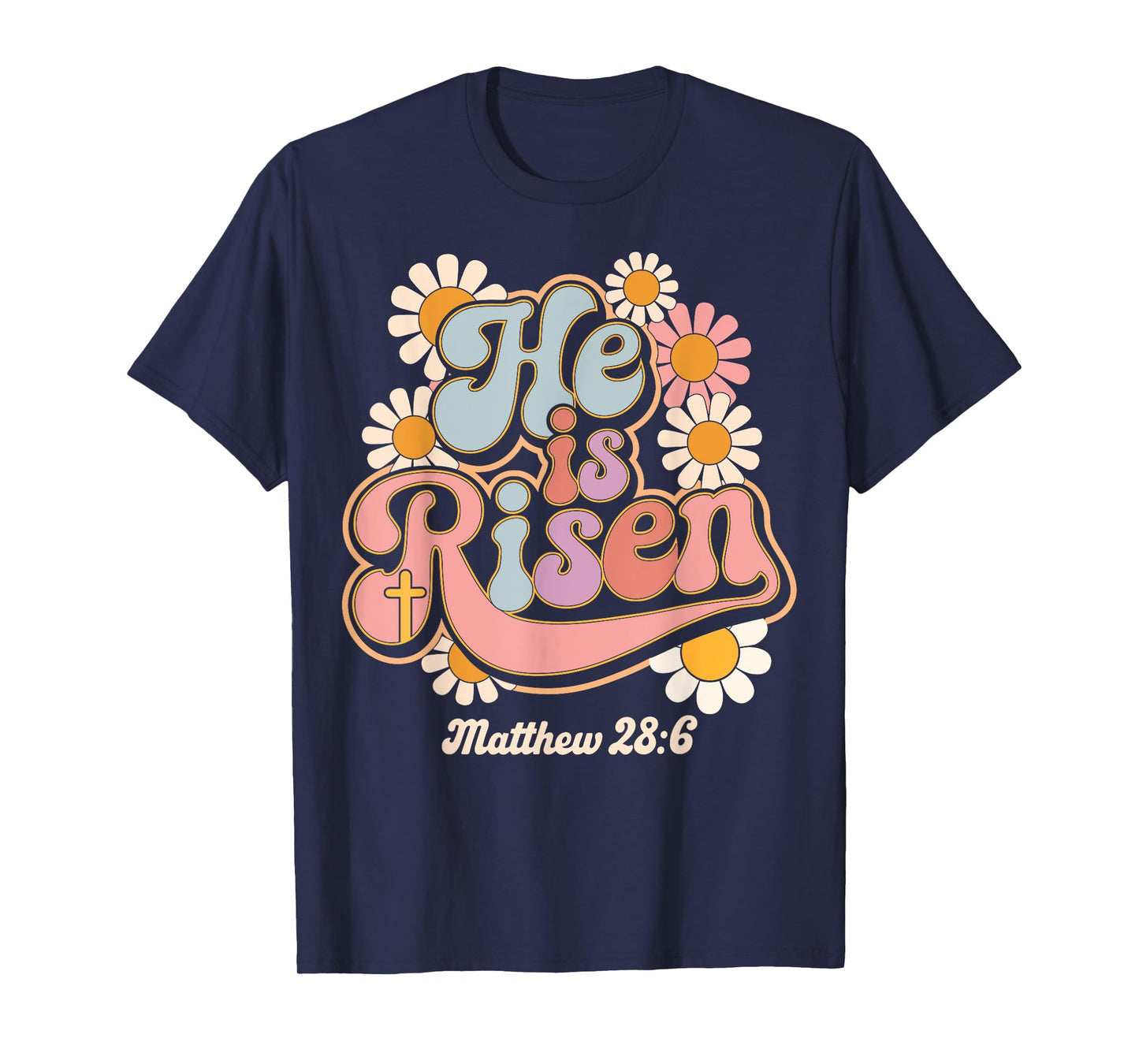 He is risen groovy retro style for christian easter T-Shirt