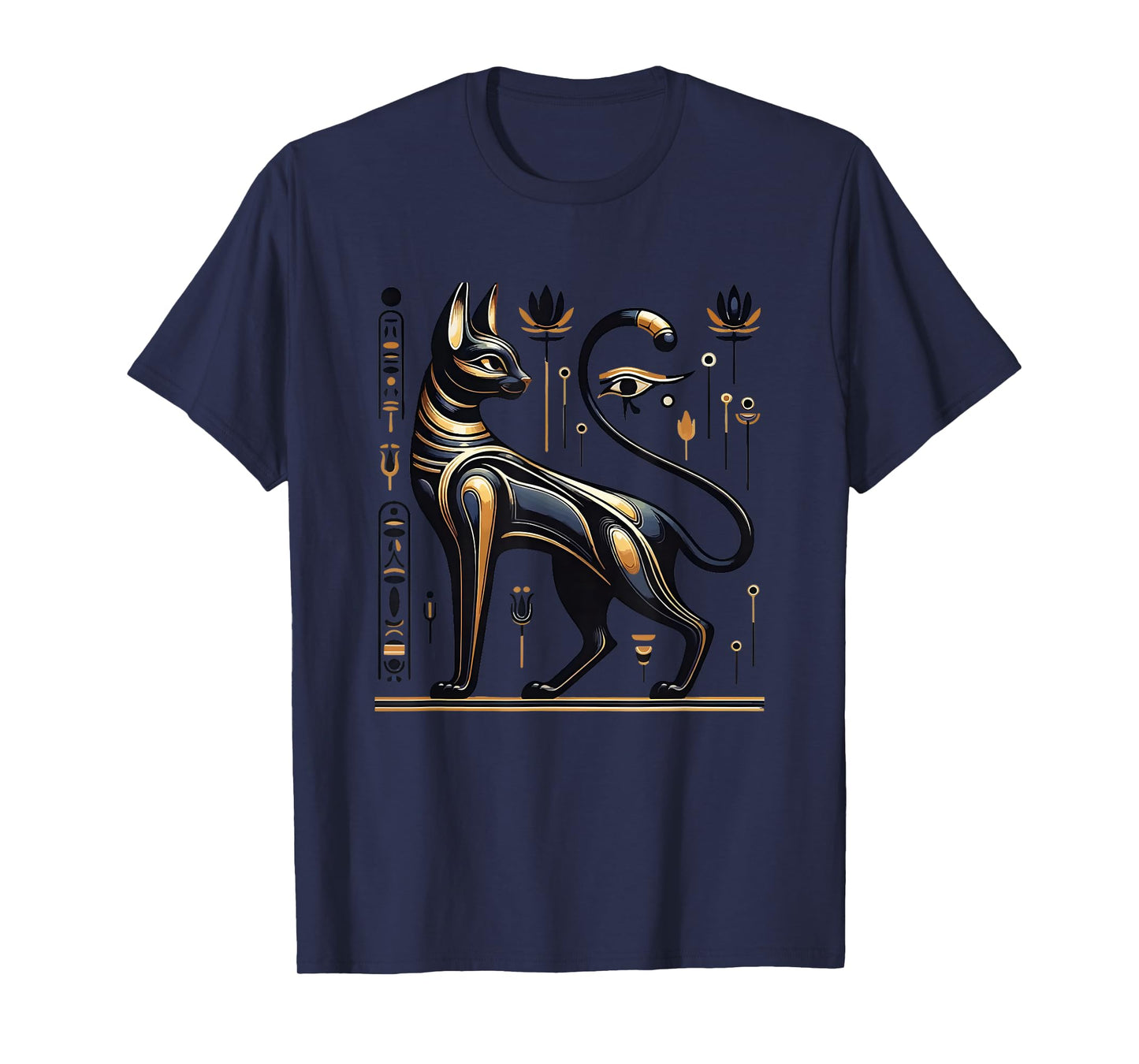 Bastet Ancient Egypt Cat God Hieroglyphic Egyptian History T-Shirt
