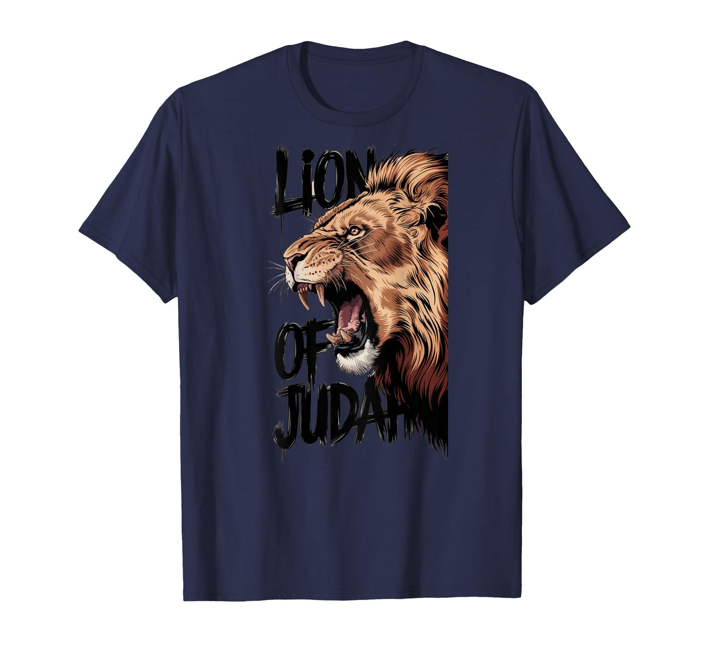 Hebrew Israelite Judah Lion Lion of Judah T-Shirt, Unisex-Adults, White, Small, Short Sleeve