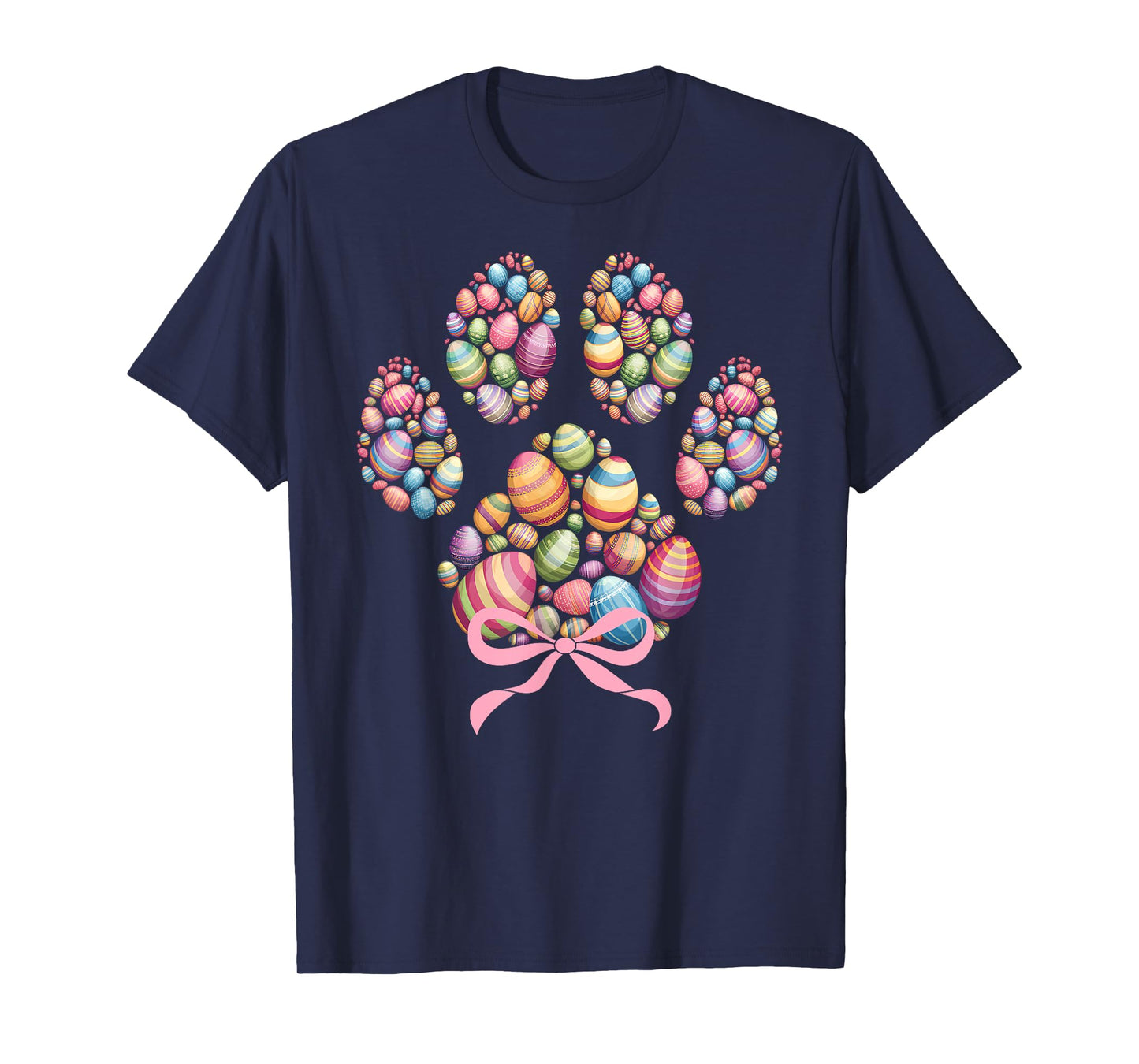 Funny Dog Paw Print Easter Eggs Happy Easter Day Boys Girls T-Shirt