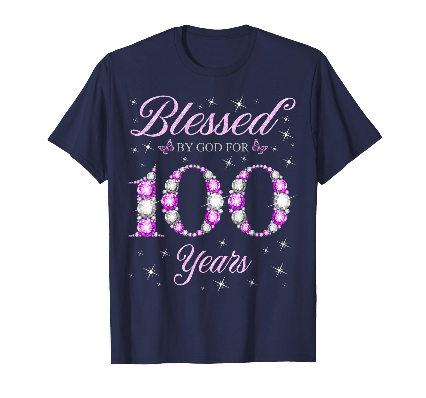 Blessed By God For 100 Years Old 100th Birthday B-Day Party T-Shirt