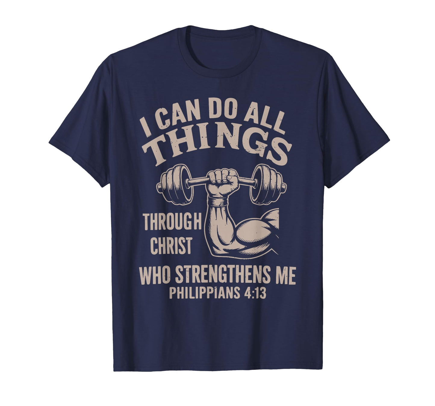 Can Do All Things Funny Christian Workout Gym Weightlifting T-Shirt