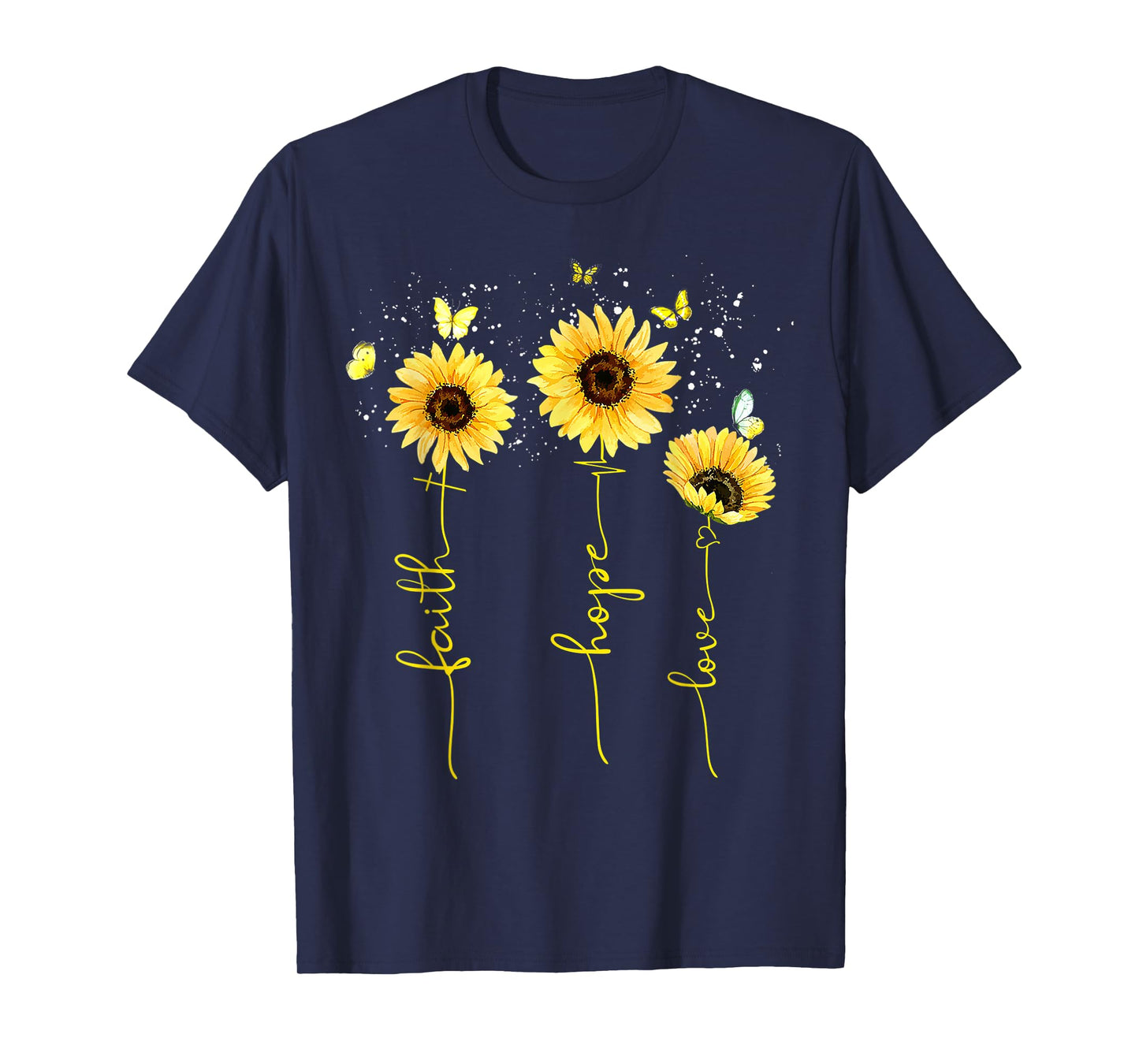 Christian for Women Sunflower Faith Hope Love T-Shirt
