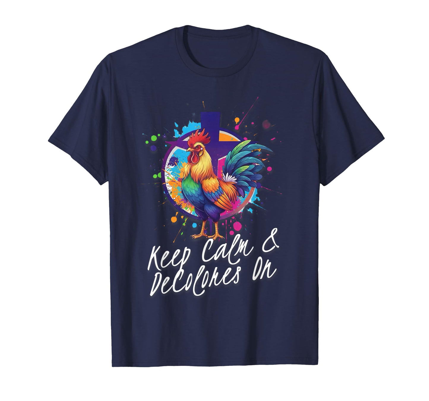 DeColores Cursillo Rainbow Rooster Catholic T-Shirt