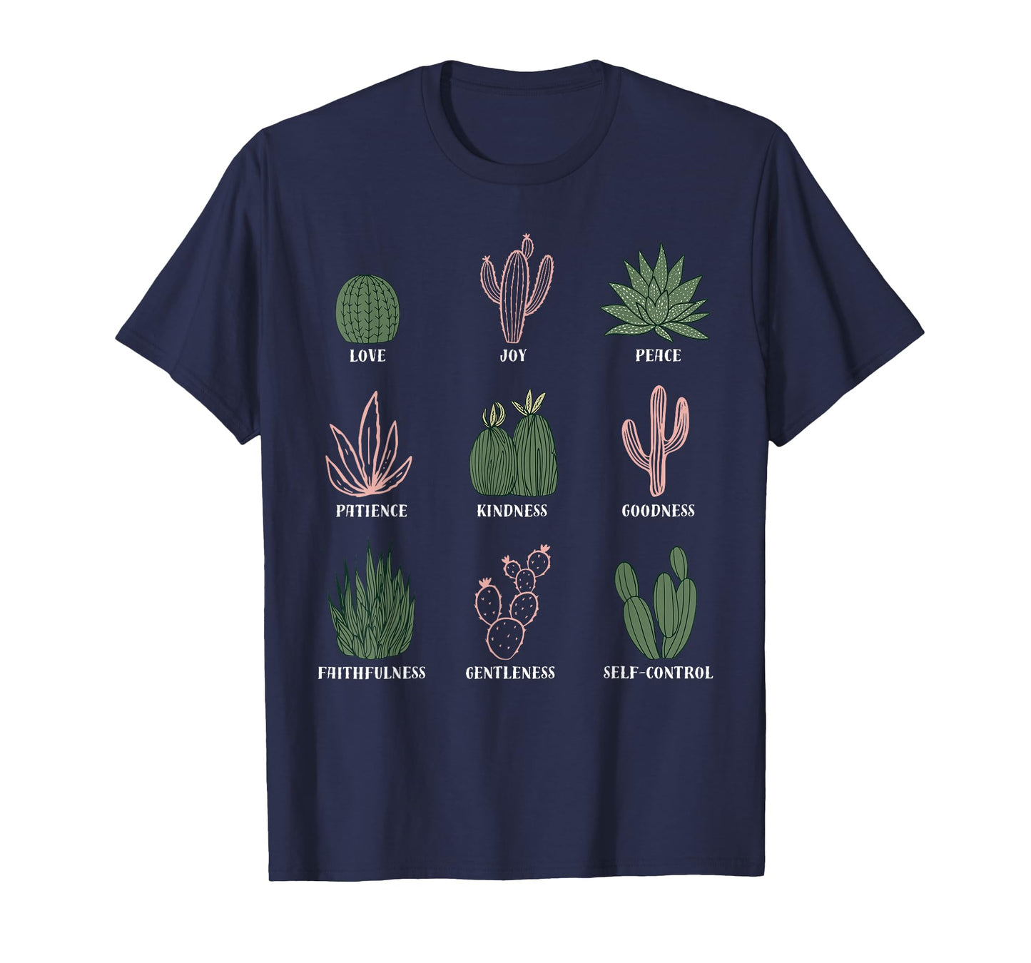 Boho Cactus Fruit of The Spirit Christian Bible Verse Garden T-Shirt