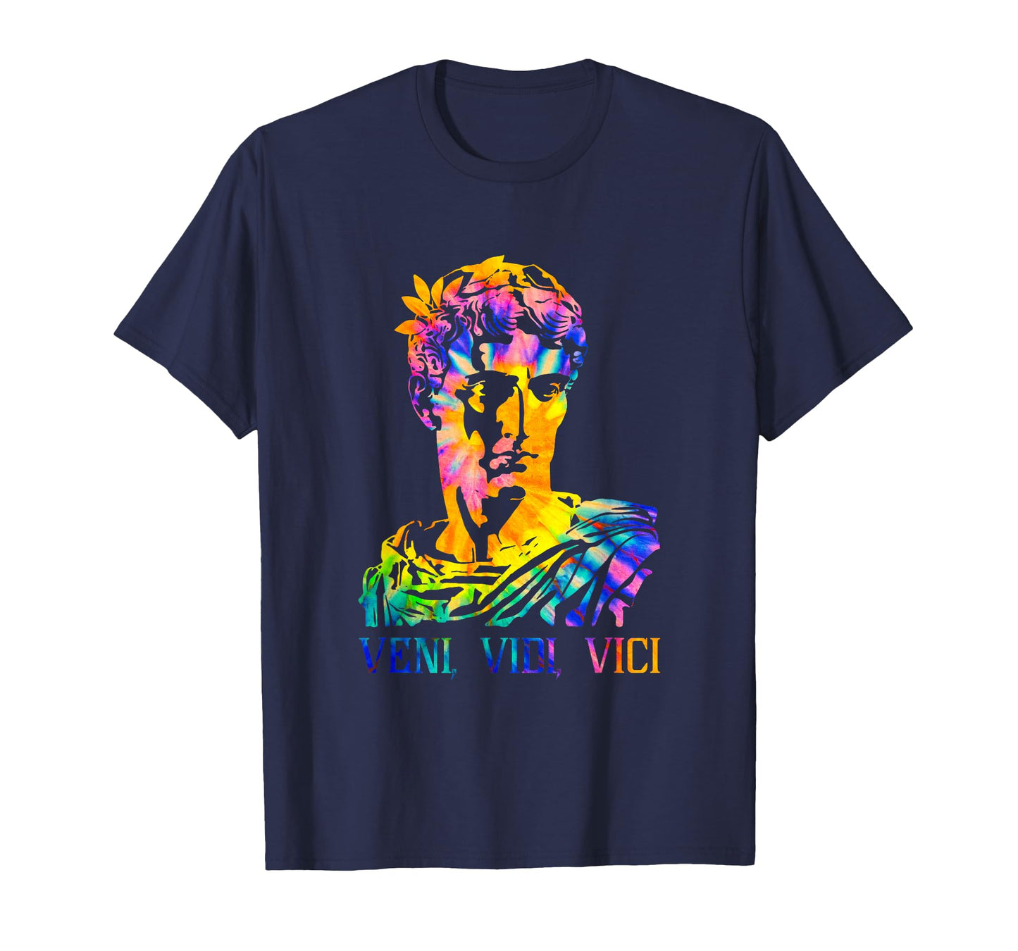 Julius Caesar Portrait With Tie Dye Pattern Veni Vidi Vici T-Shirt
