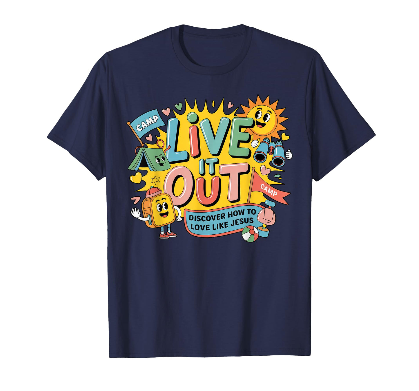 Live It Out Bible School Vbs 2025 Christian Youth Camp Jesus T-Shirt