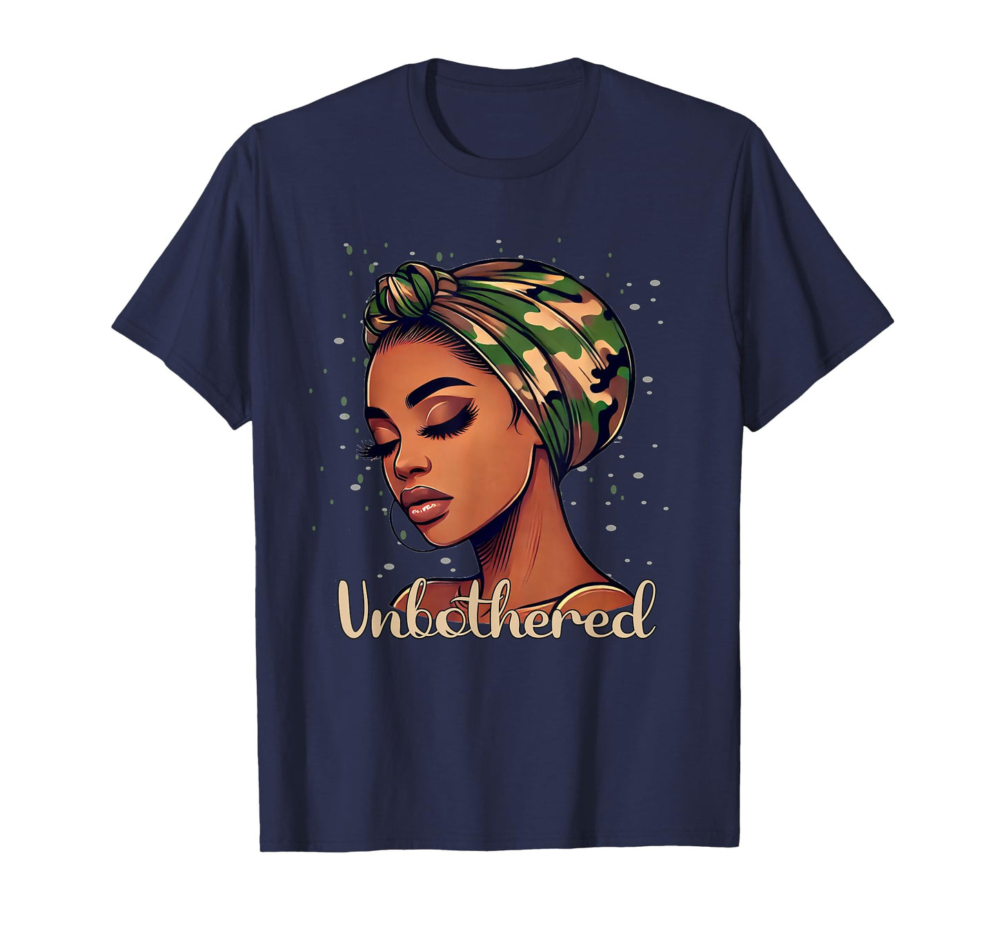 Unbothered Camo Scarf Black Woman Camouflage T-Shirt