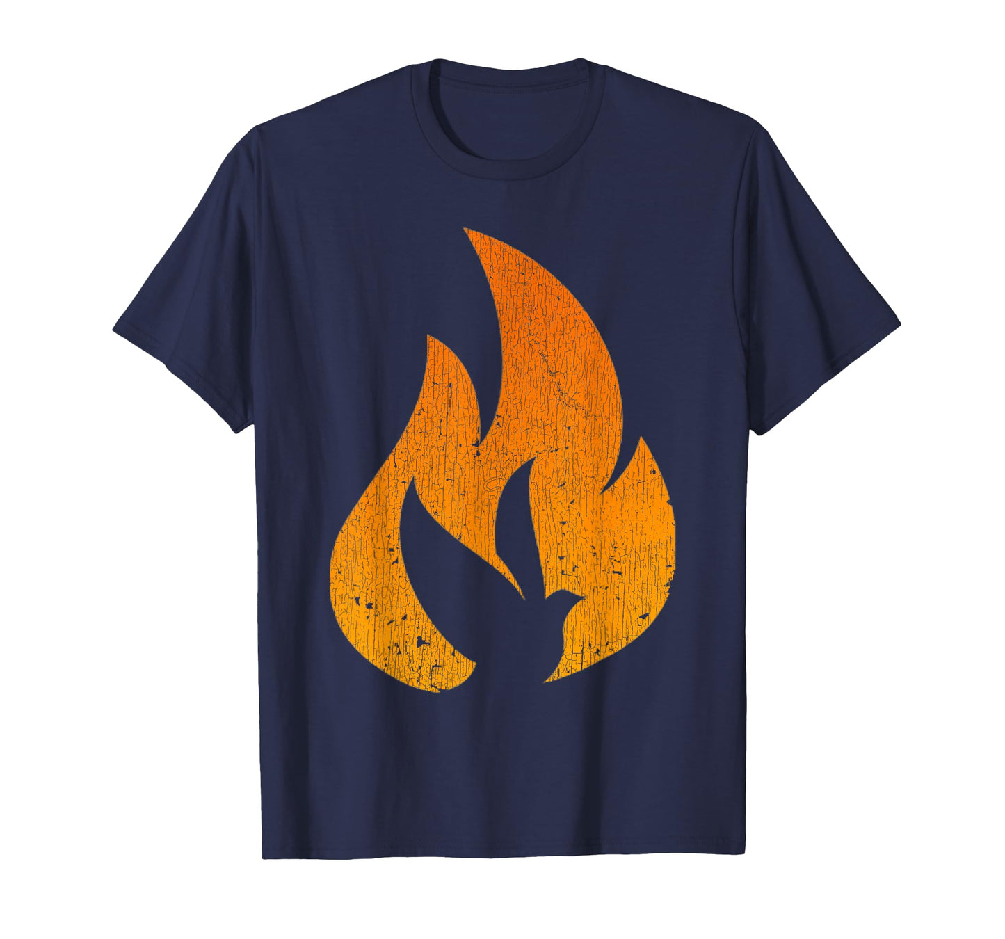 Vintage Silhouette Dove Flame Fire Pentecost T-Shirt