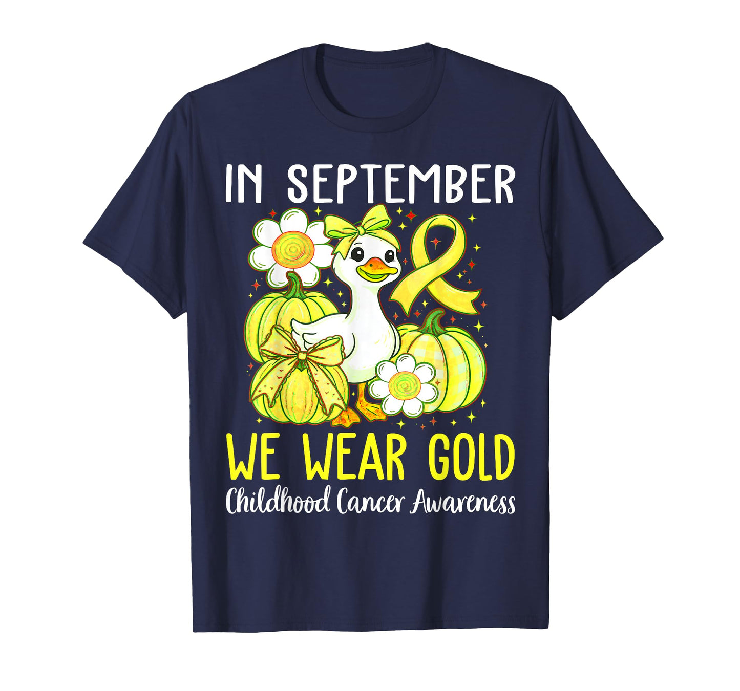 in September We Wear Gold Childhood Cancer Awareness Ribbon T-Shirt